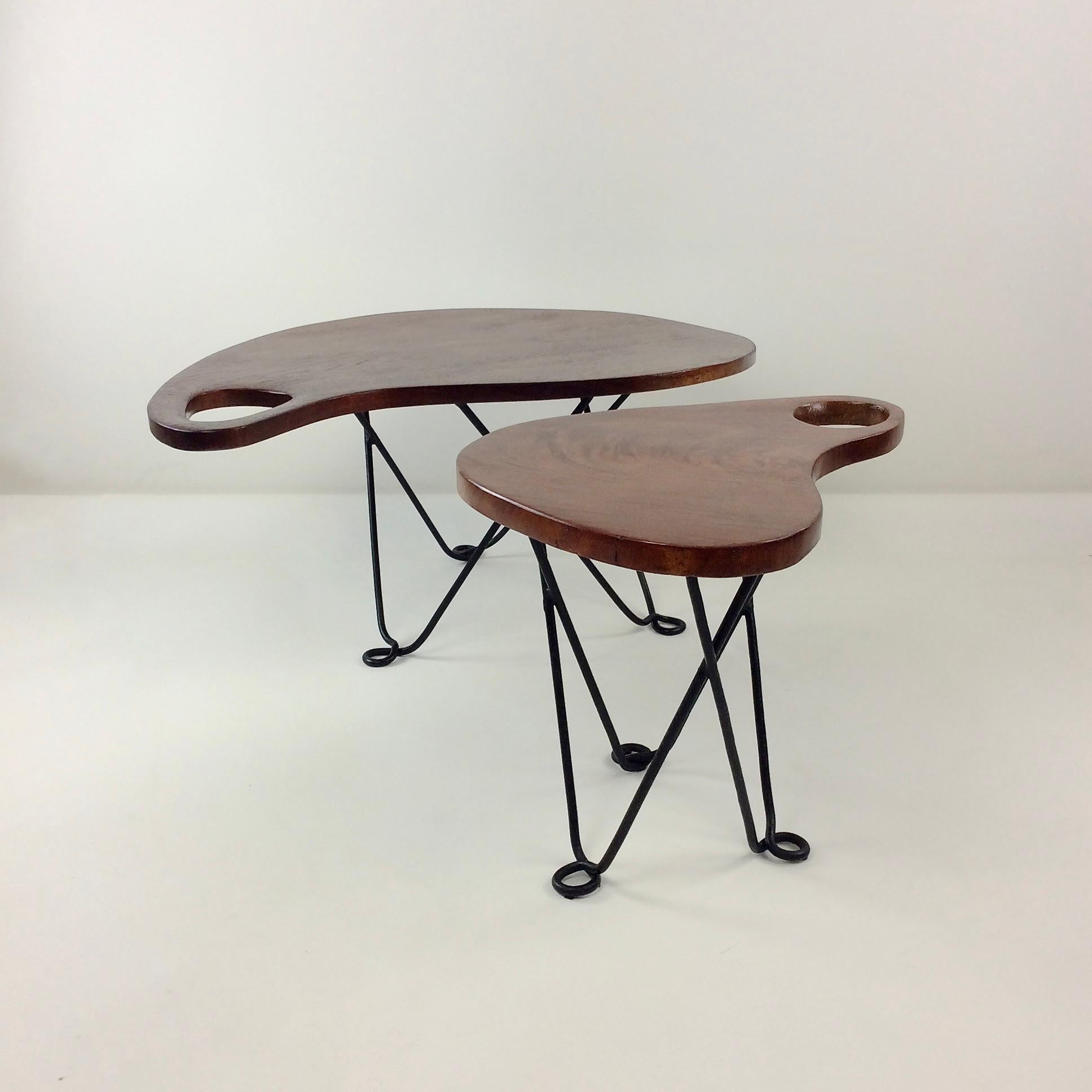 Jeanette Laverriere Attributed Pair of Coffee Tables, circa 1940, France For Sale 5