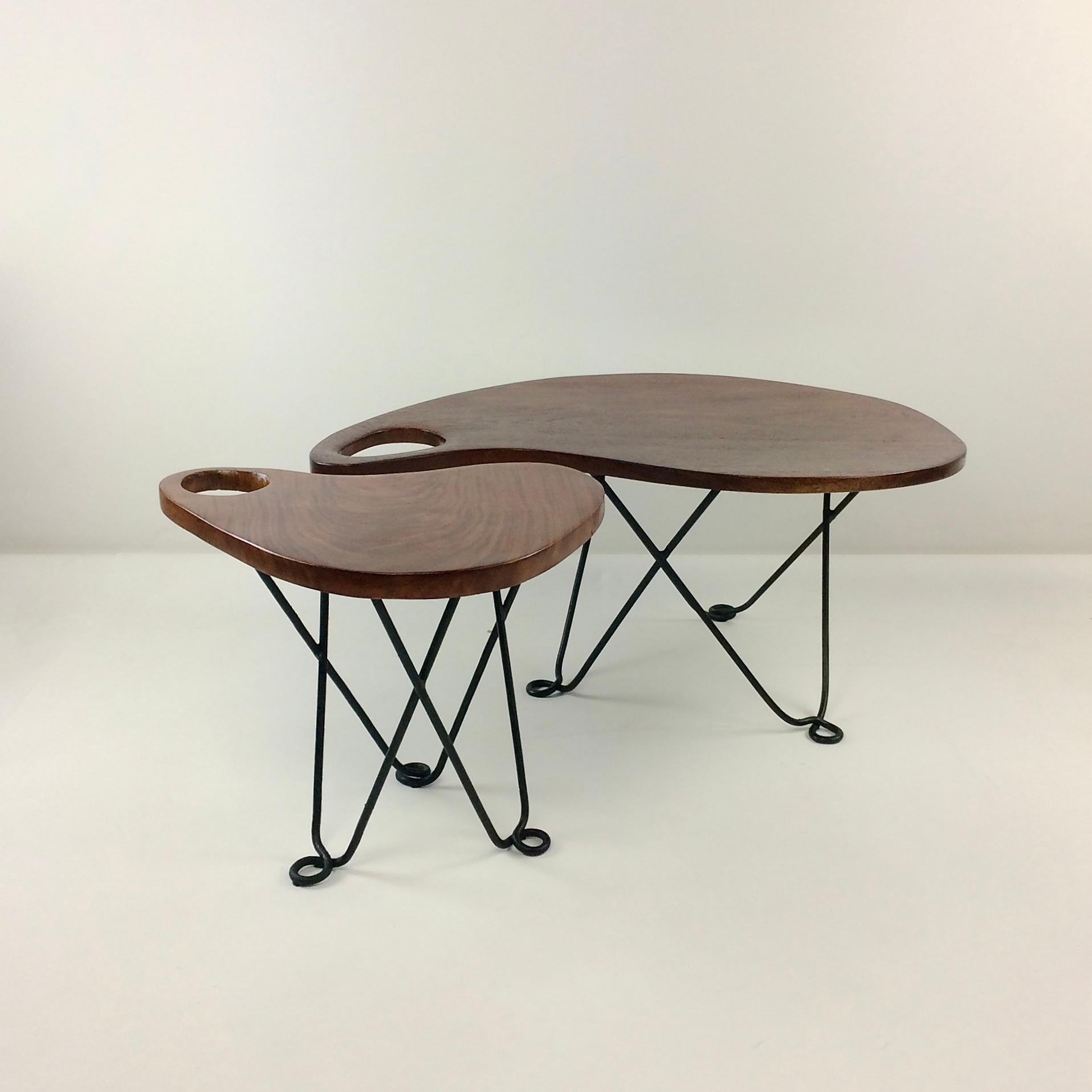 Jeanette Laverriere Attributed Pair of Coffee Tables, circa 1940, France For Sale 6