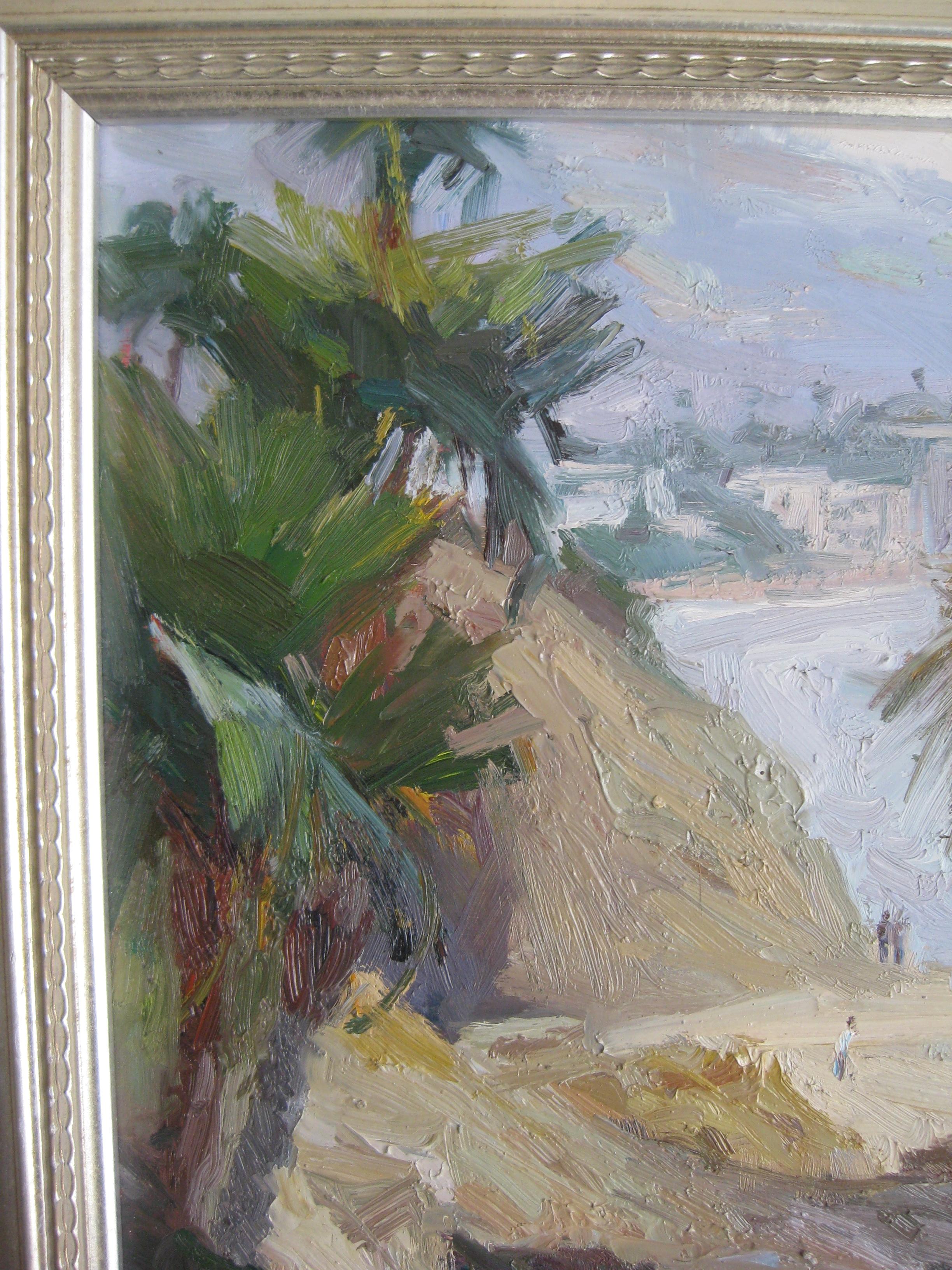 Impressionistisches Ölgemälde von Jeanette Le Grue aus dem kalifornischen Strand Santa Barbara (20. Jahrhundert) im Angebot