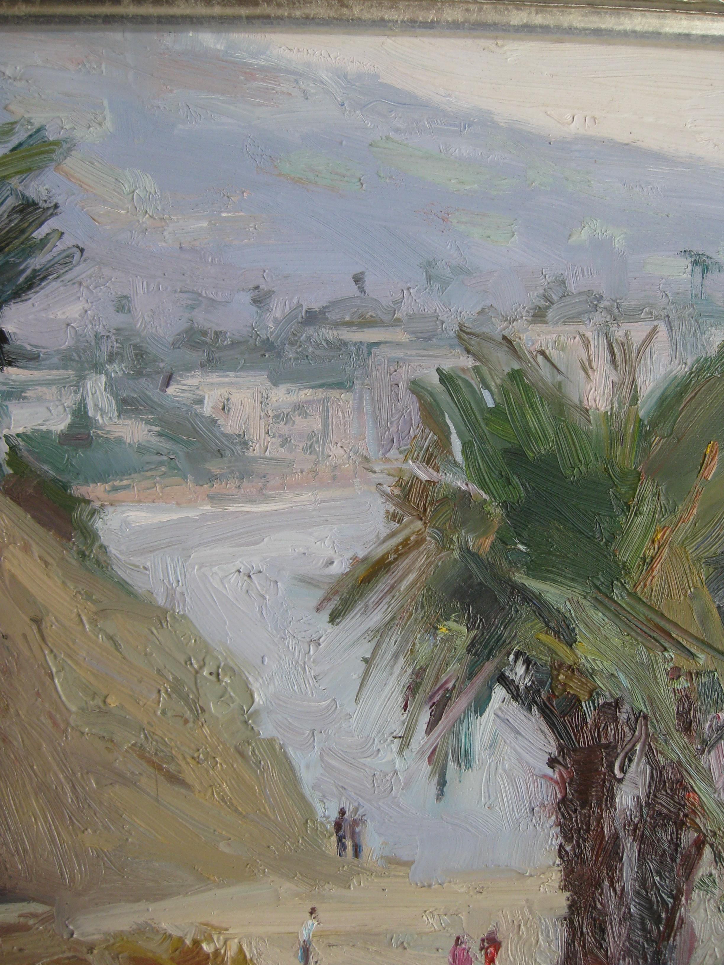 Impressionistisches Ölgemälde von Jeanette Le Grue aus dem kalifornischen Strand Santa Barbara im Angebot 1