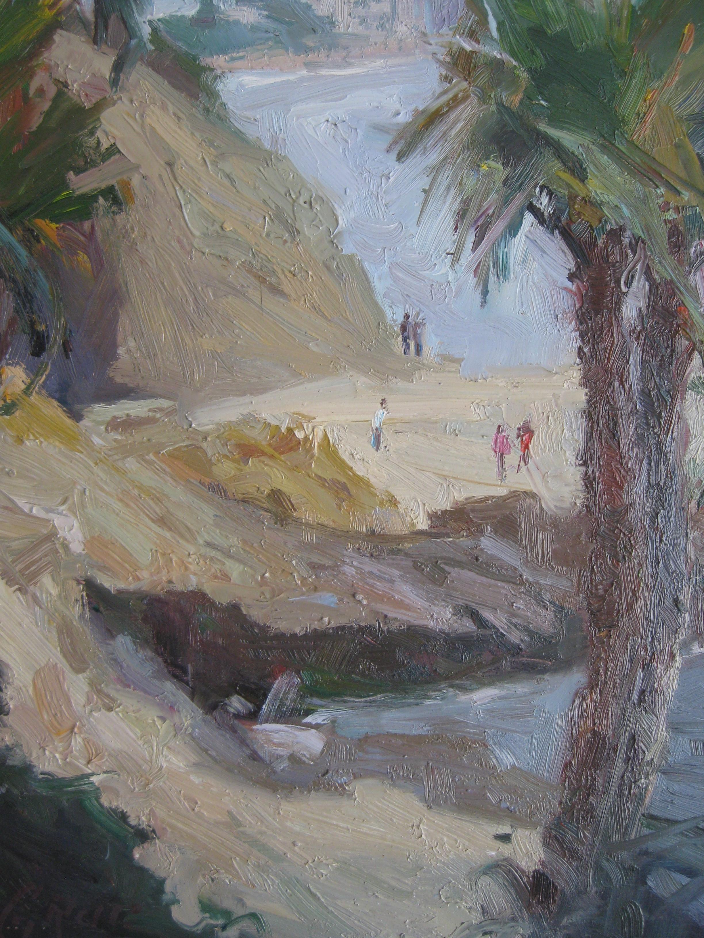 Impressionistisches Ölgemälde von Jeanette Le Grue aus dem kalifornischen Strand Santa Barbara im Angebot 2