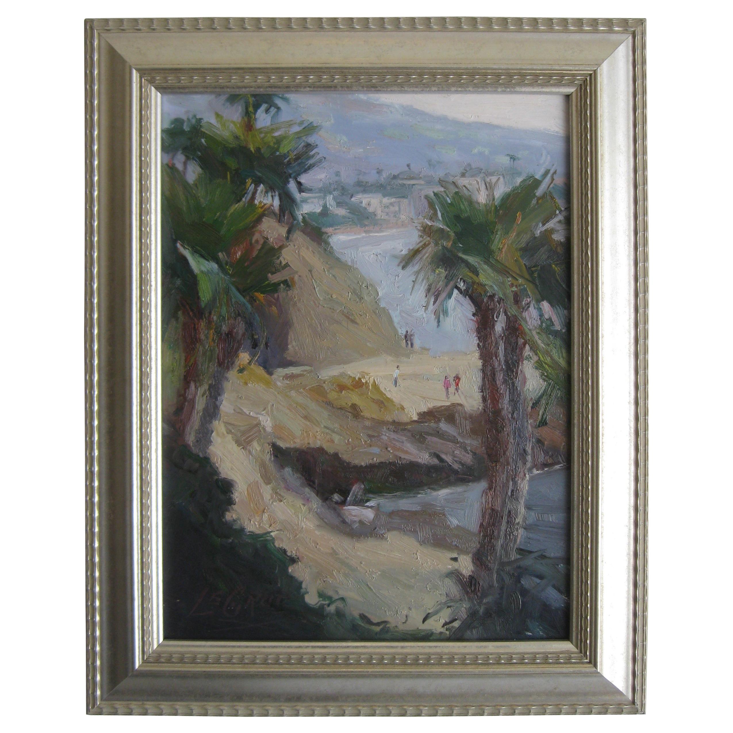 Jeanette Le Grue Pittura a olio impressionista California Beach Santa Barbara