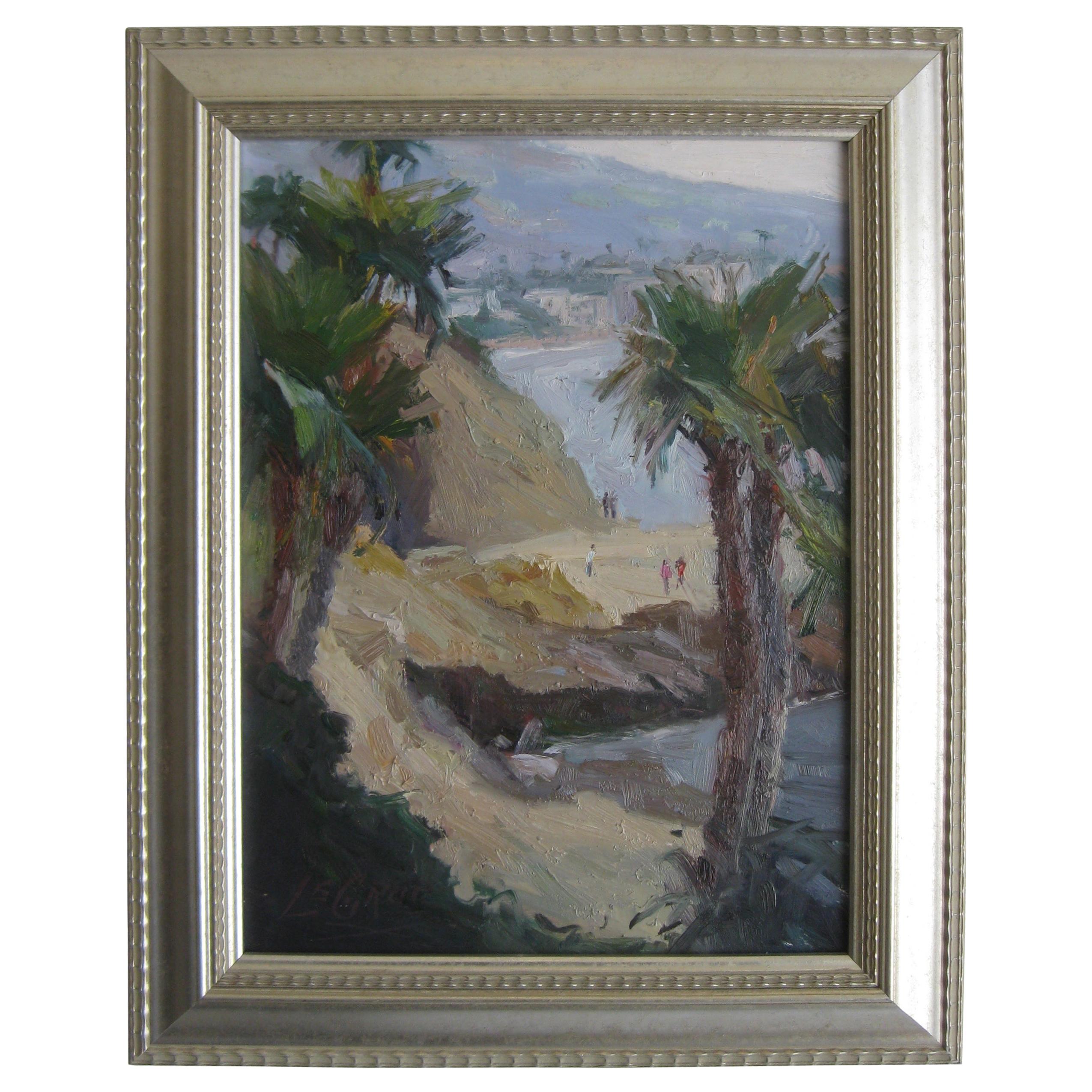 Impressionistisches Ölgemälde von Jeanette Le Grue aus dem kalifornischen Strand Santa Barbara