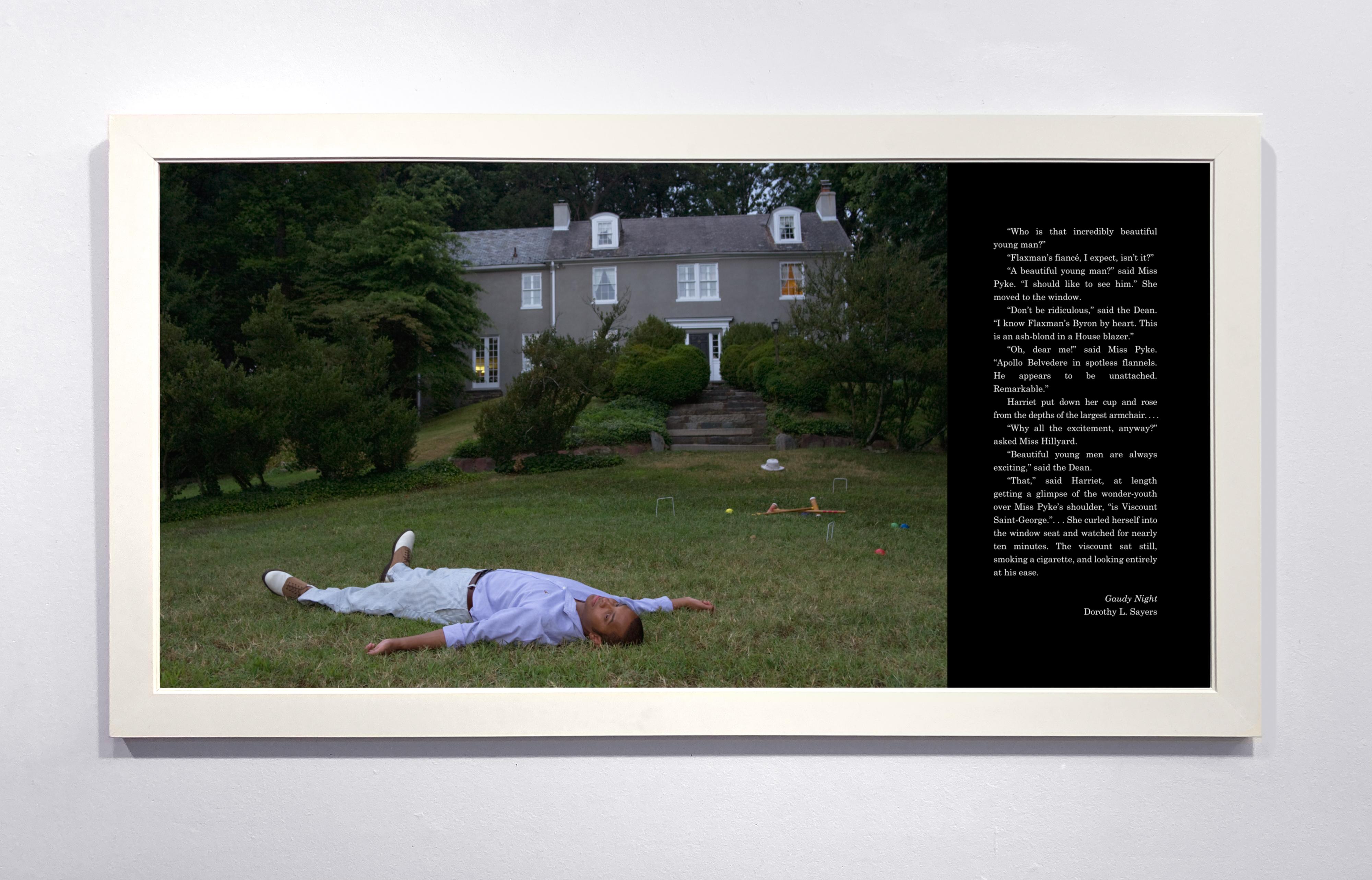 “Easy on the Eyes: Harriet” Photograph of a Beautiful Man on the Lawn For Sale 3