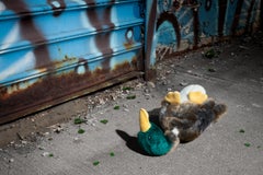 Morbidity & Mortality: Duck Humorvolle Fotografie von Hundespielzeug in Krimsszene 