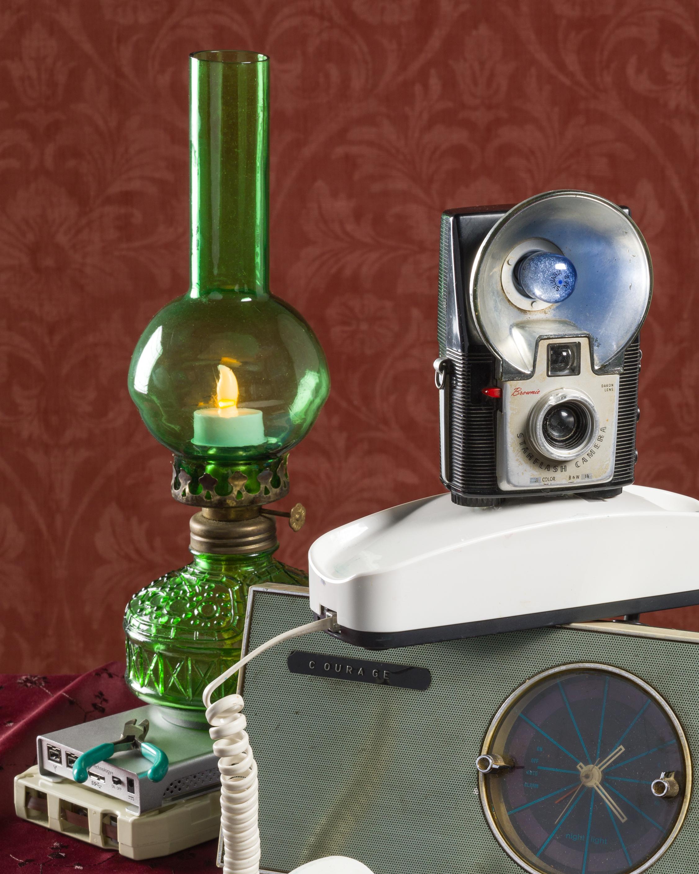 “Still Life with Spy Camera” continues my exploration of vintage tech begun in my 