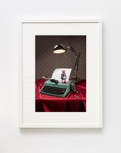 “Still Life with Robot” Still-life Photograph of Vintage Typewriter and Tin Toy