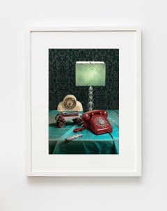 “Still Life with Spy Camera” Contemporary Still-life Photo with Art Deco Clock