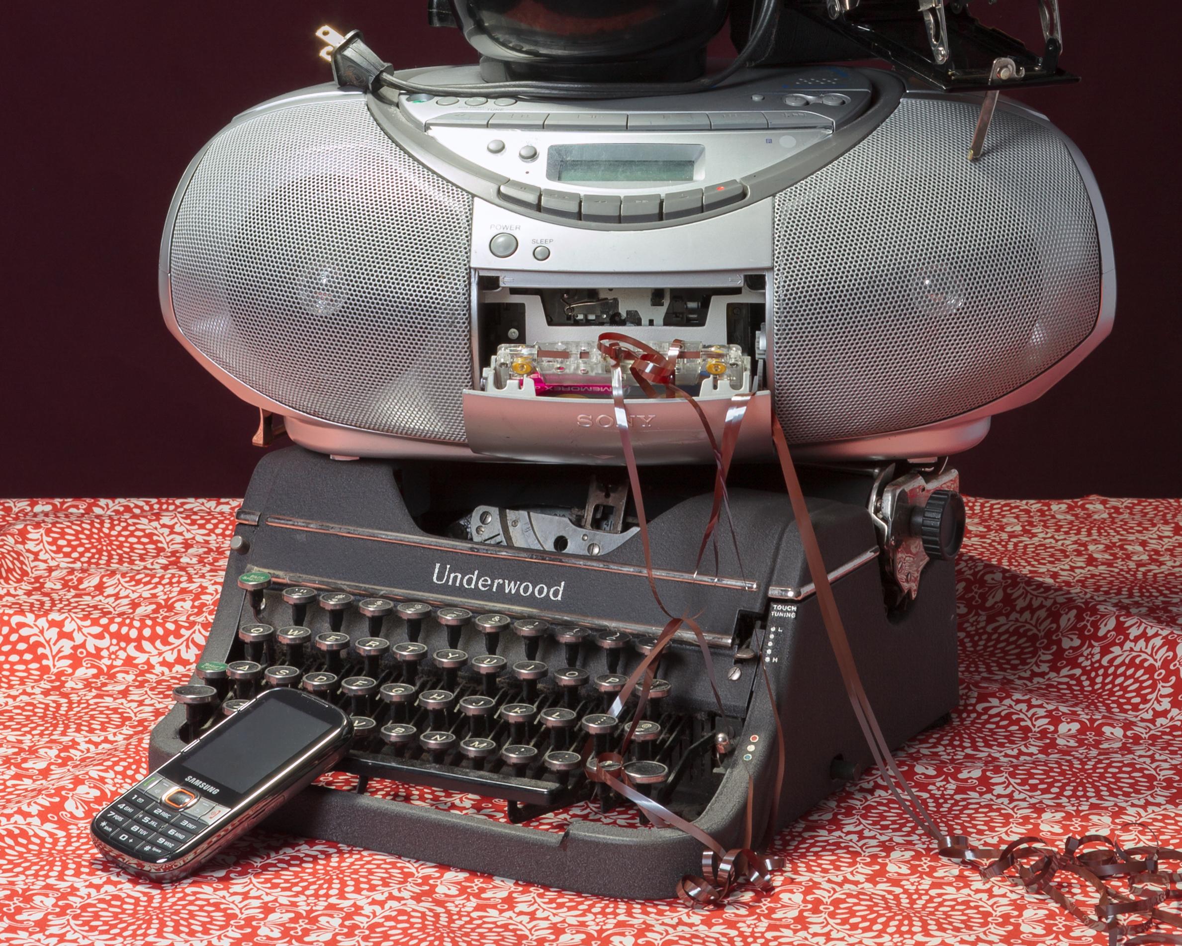 “Tech Vanitas: Gray Typewriter” Contemporary Still-life Photograph Vintage Tech For Sale 1
