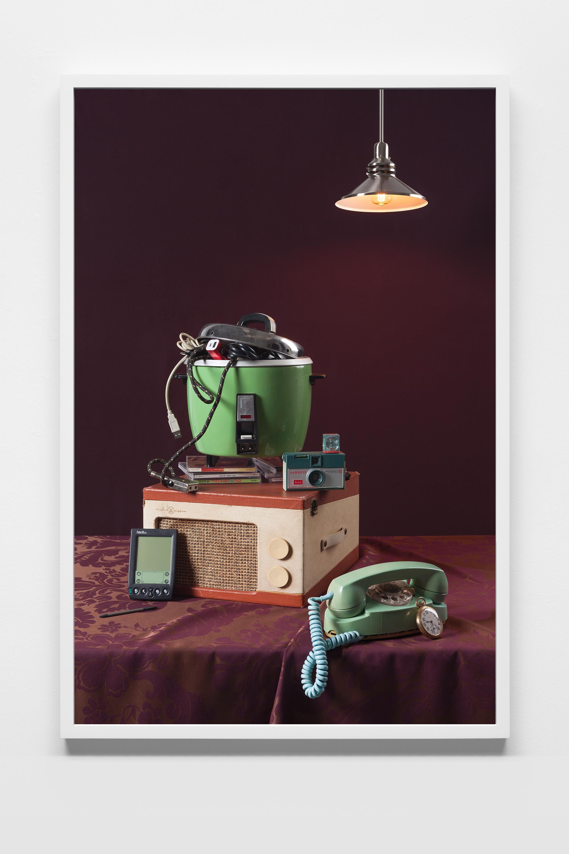 “Tech Vanitas: Green Instamatic” Contemporary Still-life Photo of Vintage Tech  - Print by Jeanette May