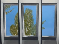 Used Salmonier Skylight - original realism landscape artwork - oil painting