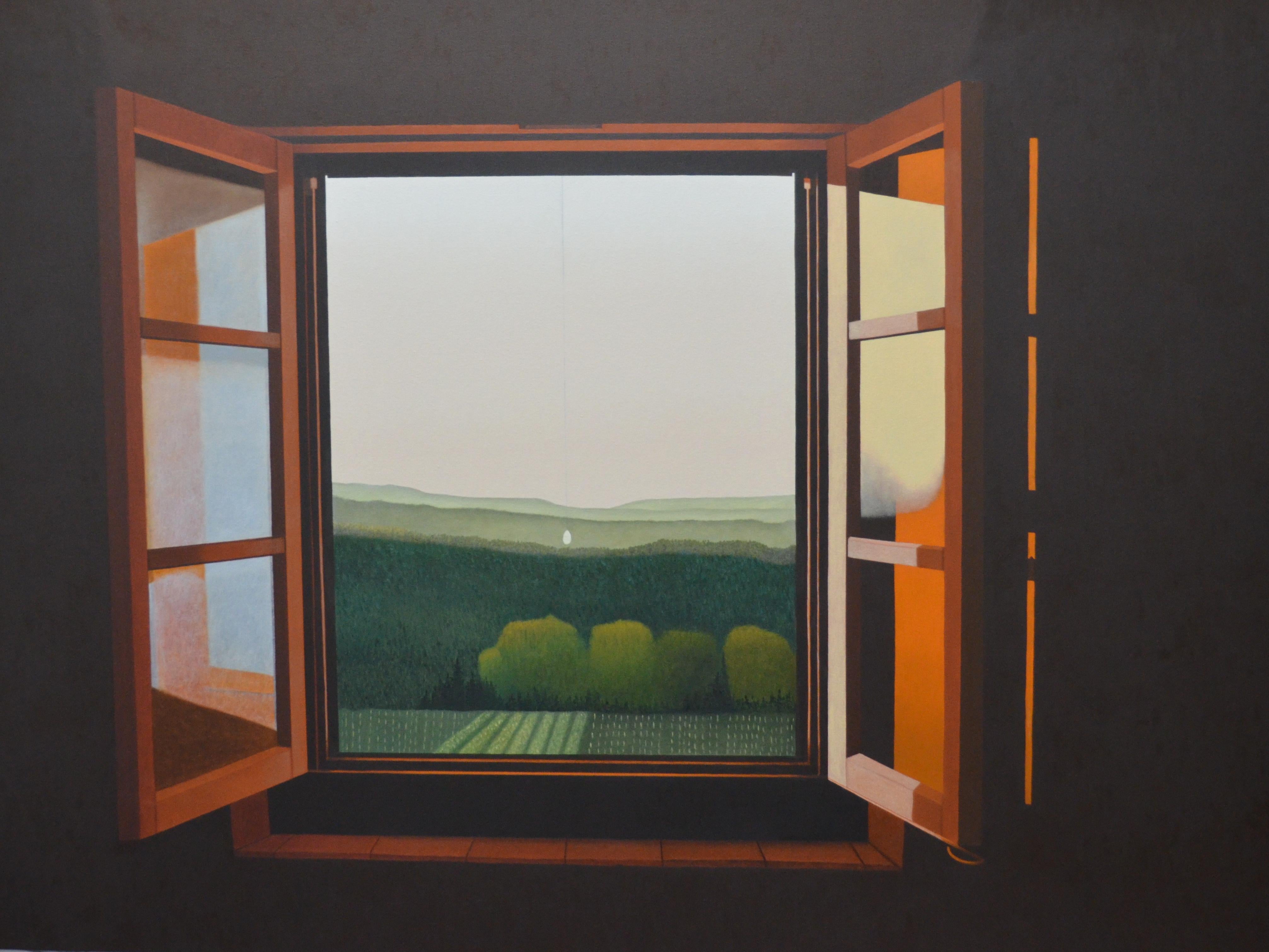 Ansicht aus der Form IL Cellese – landschaftliche Landschaft der Toskana, realistisches Fenstergrün, Italien 