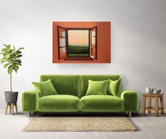 View from Il Cellese, Oil on Canvas Landscape Painting, Realism Style