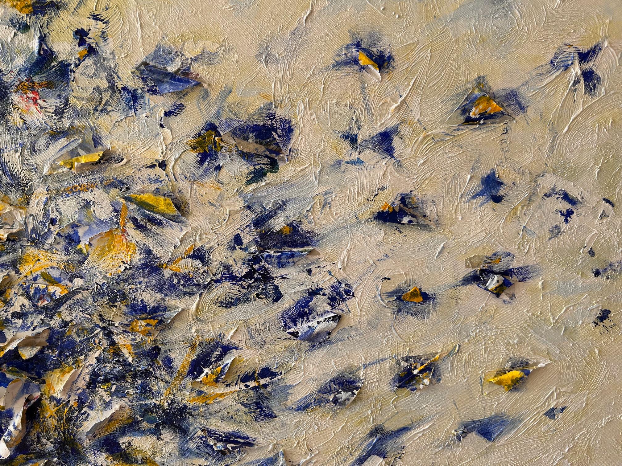 Italian Jeanfilip - Large Acrylic, Collage on Canvas - Le Vol De Papillons - Signed 2012 For Sale