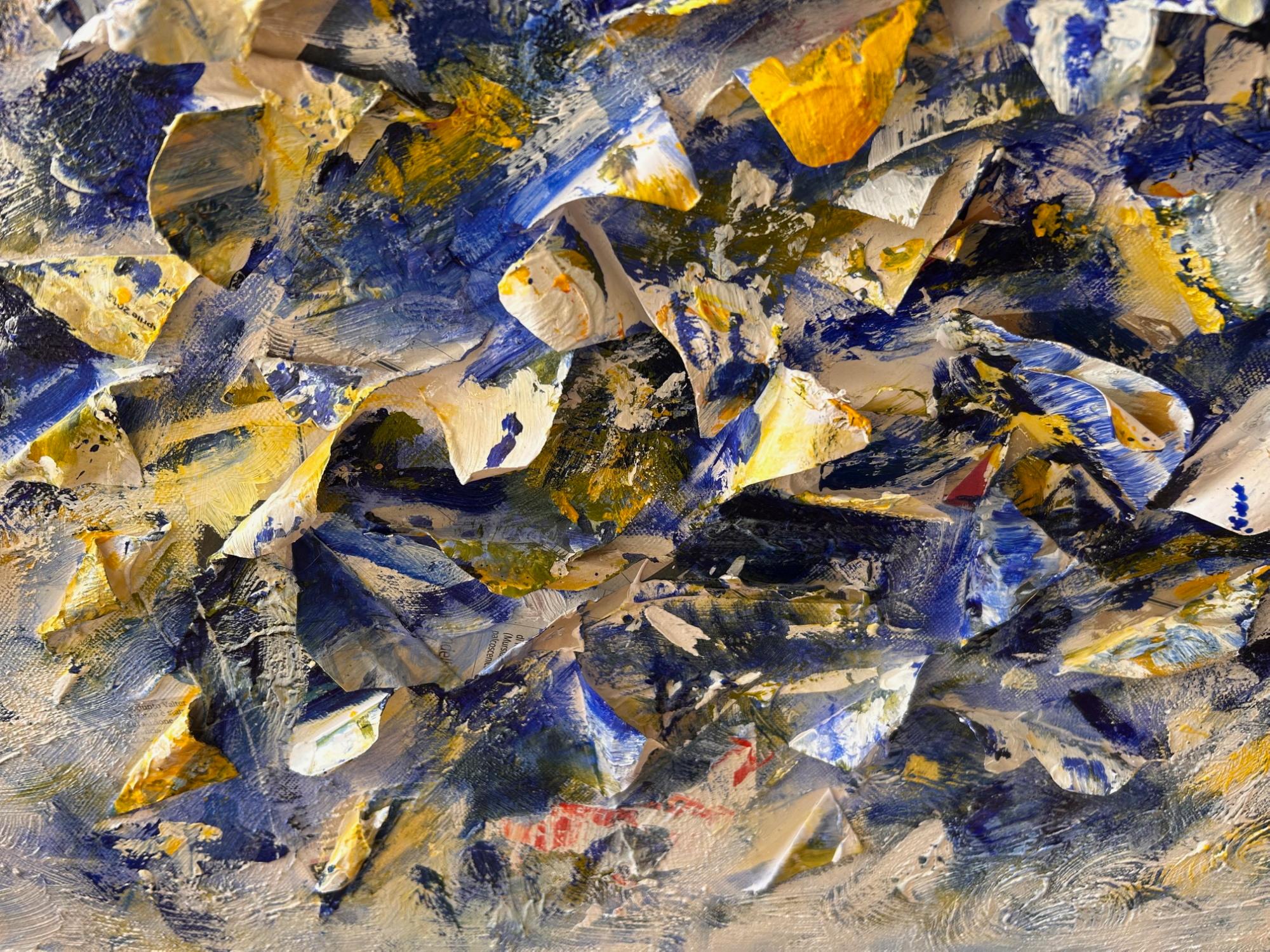 Jeanfilip - Large Acrylic, Collage on Canvas - Le Vol De Papillons - Signed 2012 For Sale 1