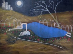Pilgrims at the Gate, Moonlit Sky, Georgia Artist, Glimmer of Hope and Wisdom