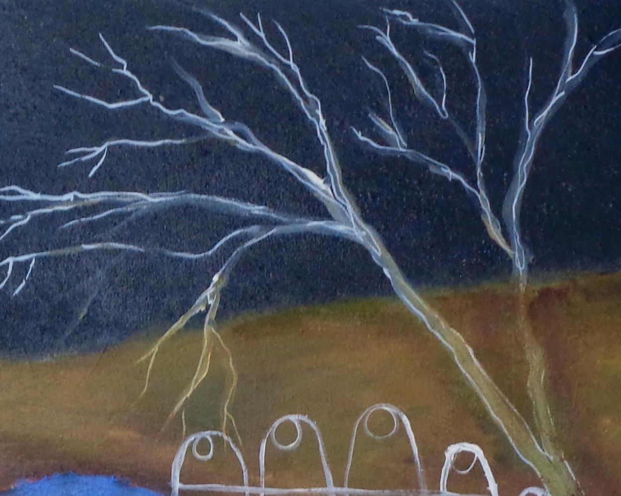 Pilger auf dem Tor, Frauen in den Künsten, Hoffnung und Weisheit, Öl, Natur (Expressionismus), Painting, von Jeanie Tomanek