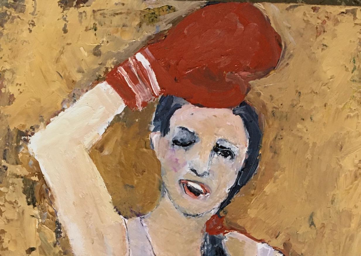 You Should Have seen the Other Gal di Jeanie Tomanek è un dipinto a olio su pannello di 8