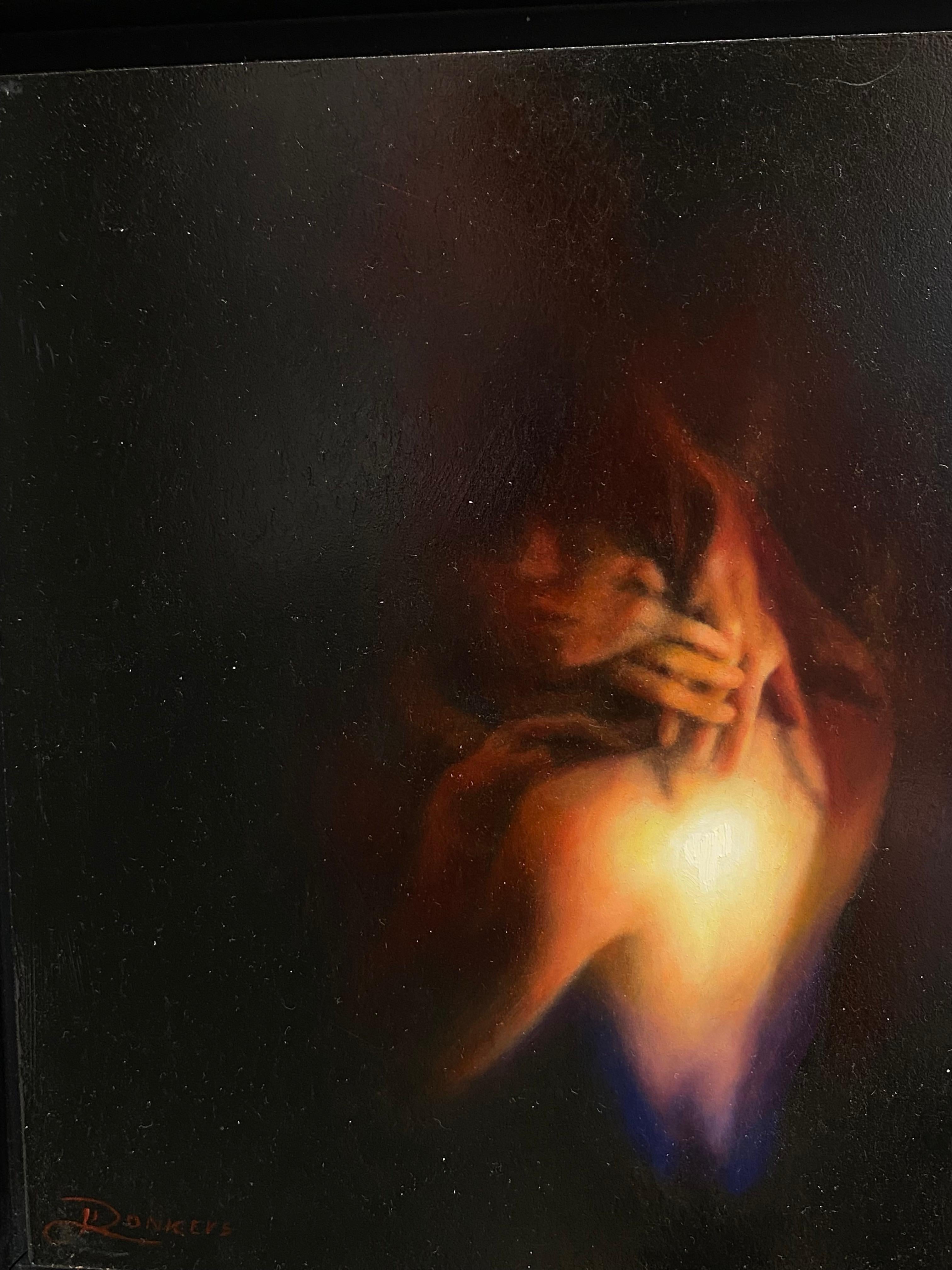 Fuego I - Pintura figurativa realista del siglo XXI - Painting Realista de Jeanine Donkers
