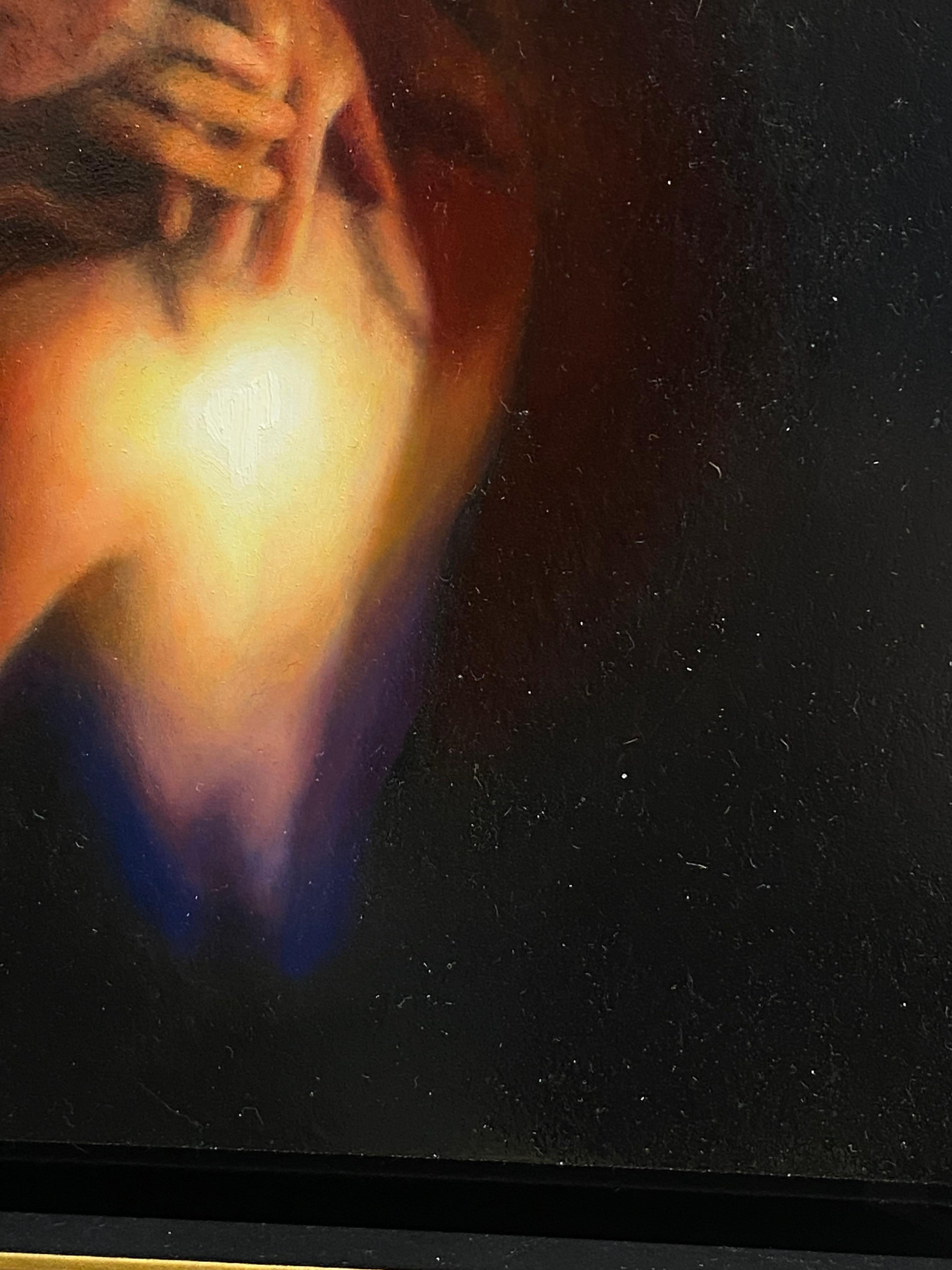 Fuego I - Pintura figurativa realista del siglo XXI en venta 1
