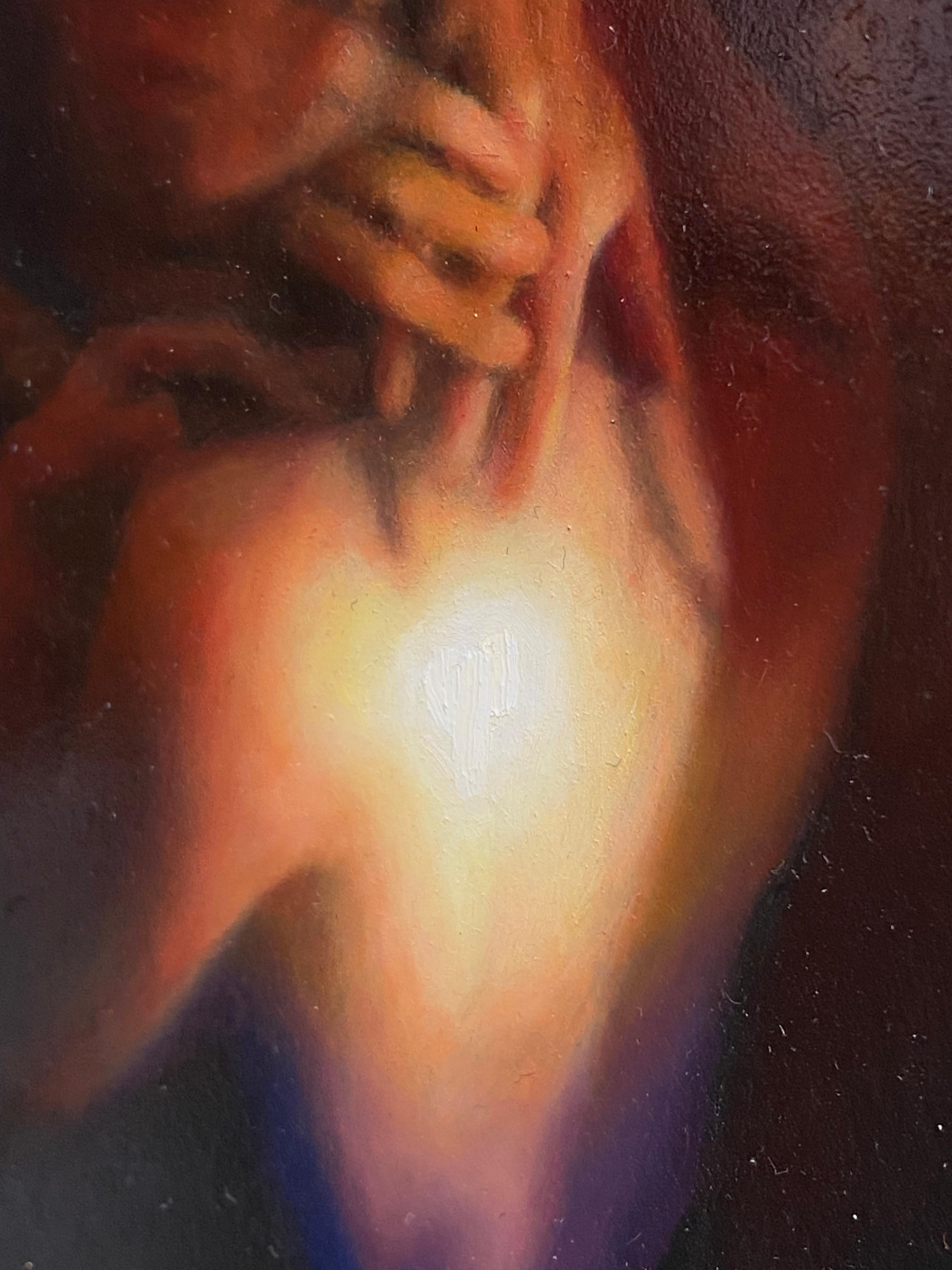 Fuego I - Pintura figurativa realista del siglo XXI en venta 2