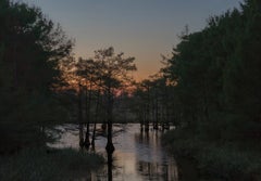 Wading avant le noir. Grant Parish, Louisiane