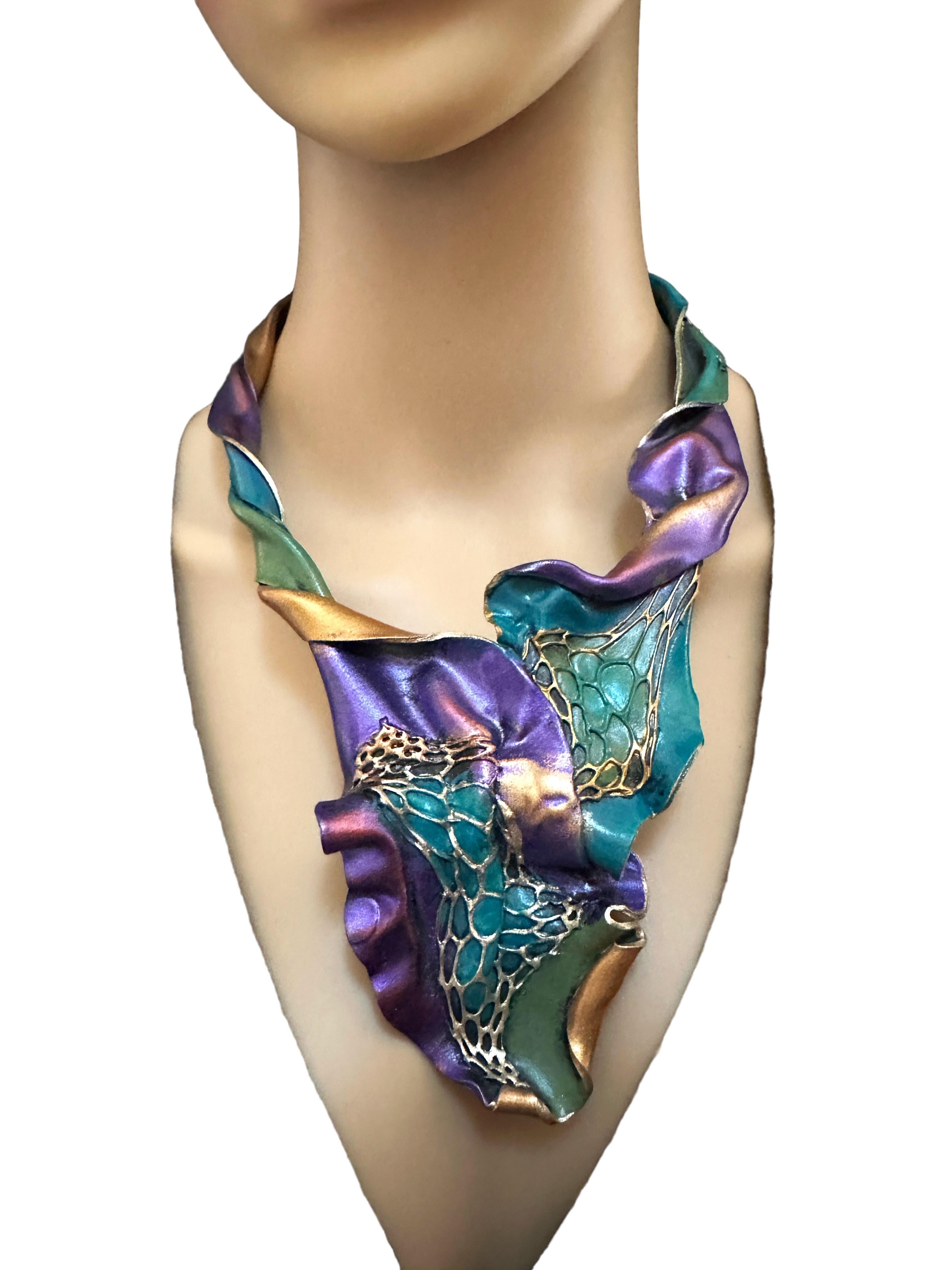 Jeanique Hand Sculpted, Hand Painted Wearable Art - Necklace & Bracelet For Sale 4
