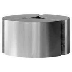 Jeanjean Polished Steel and Black Oak Side Table by Ultramobili