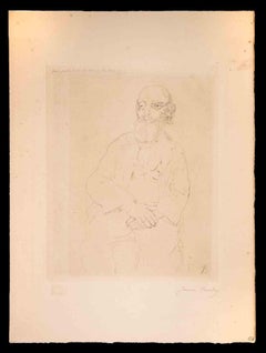 The Old Teacher of Philosophy - Original Drypoint by Jeanne Bardey - 1913