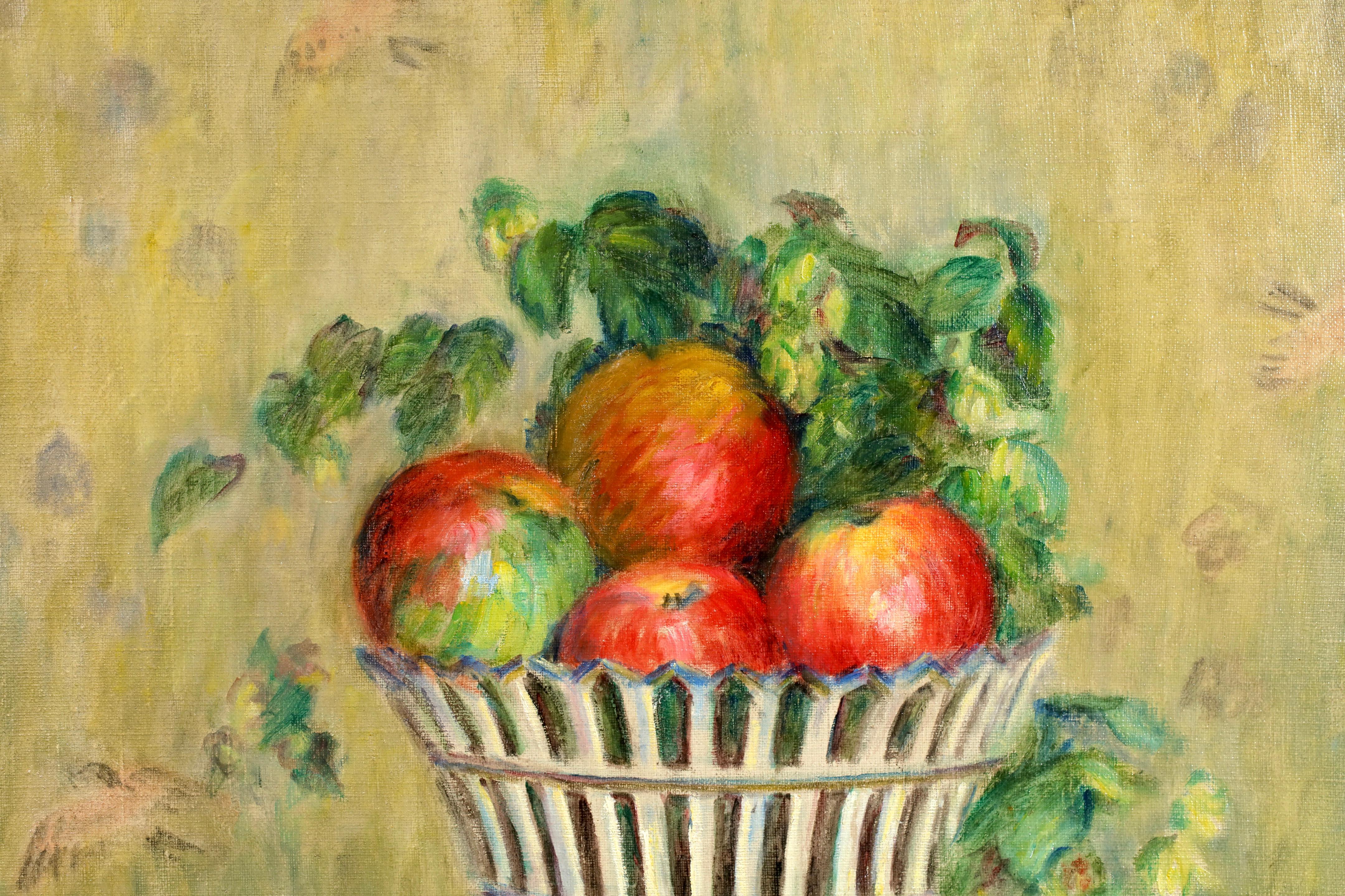 Pommes et raisins - Nature morte impressionniste à l'huile de Jeanne Baudot en vente 2