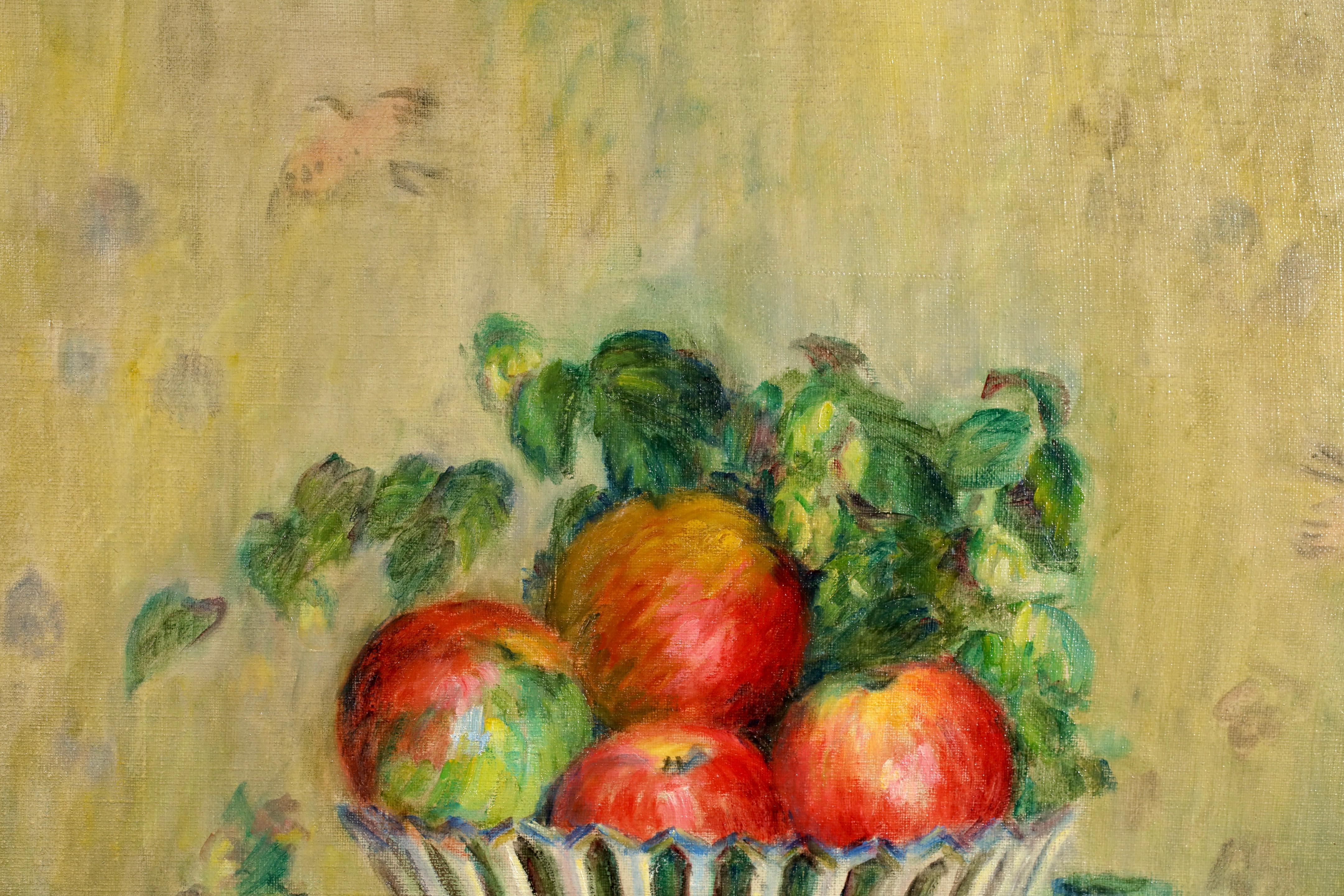 Pommes et raisins - Nature morte impressionniste à l'huile de Jeanne Baudot en vente 8