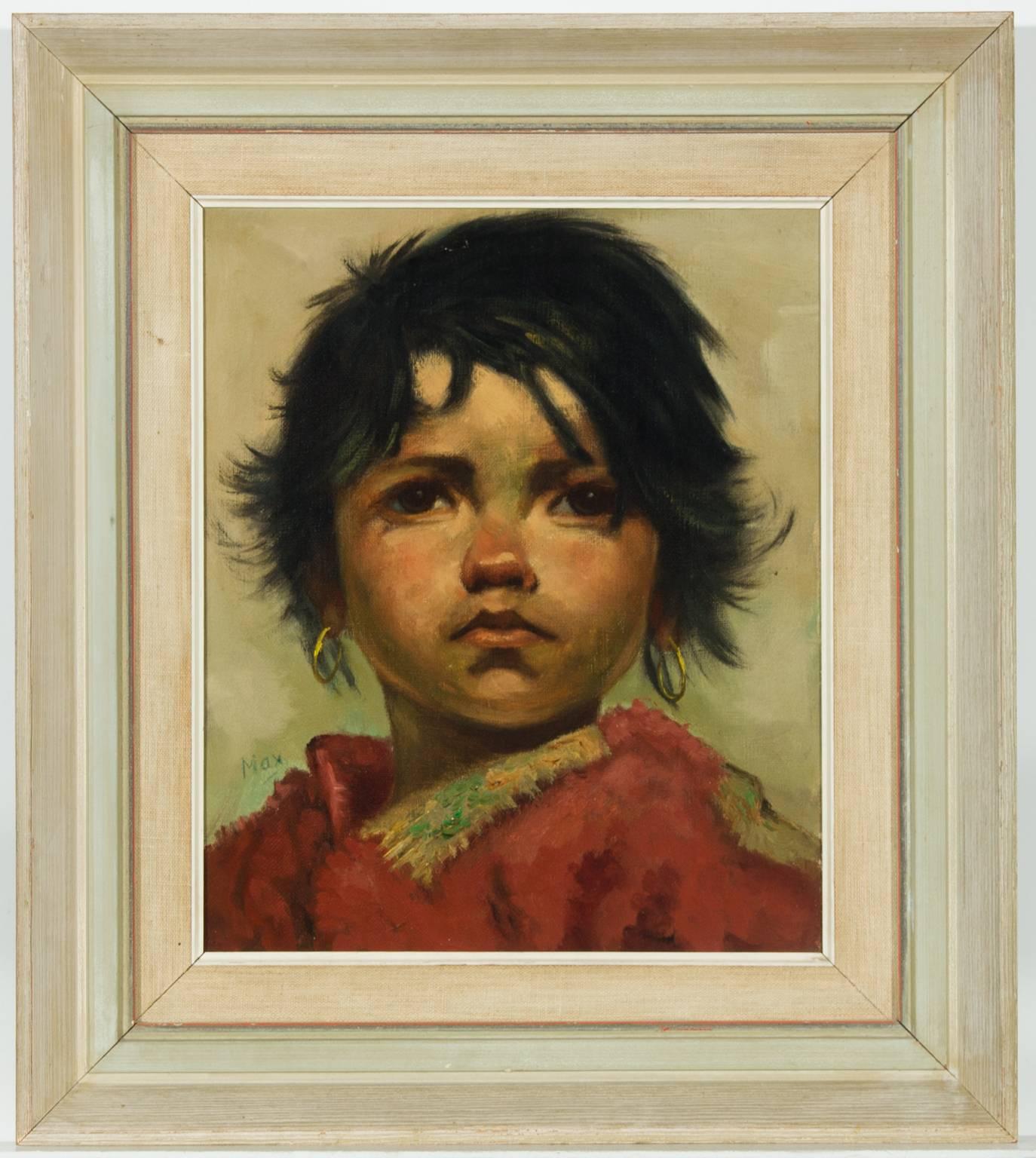 A pair of 20th century expressive modernist portraits of children by the well listed Belgian artist Jeanne Brandsma. The artist has beautifully captured the expression and character of the sitters. Both paintings are presented in modern pale wooden