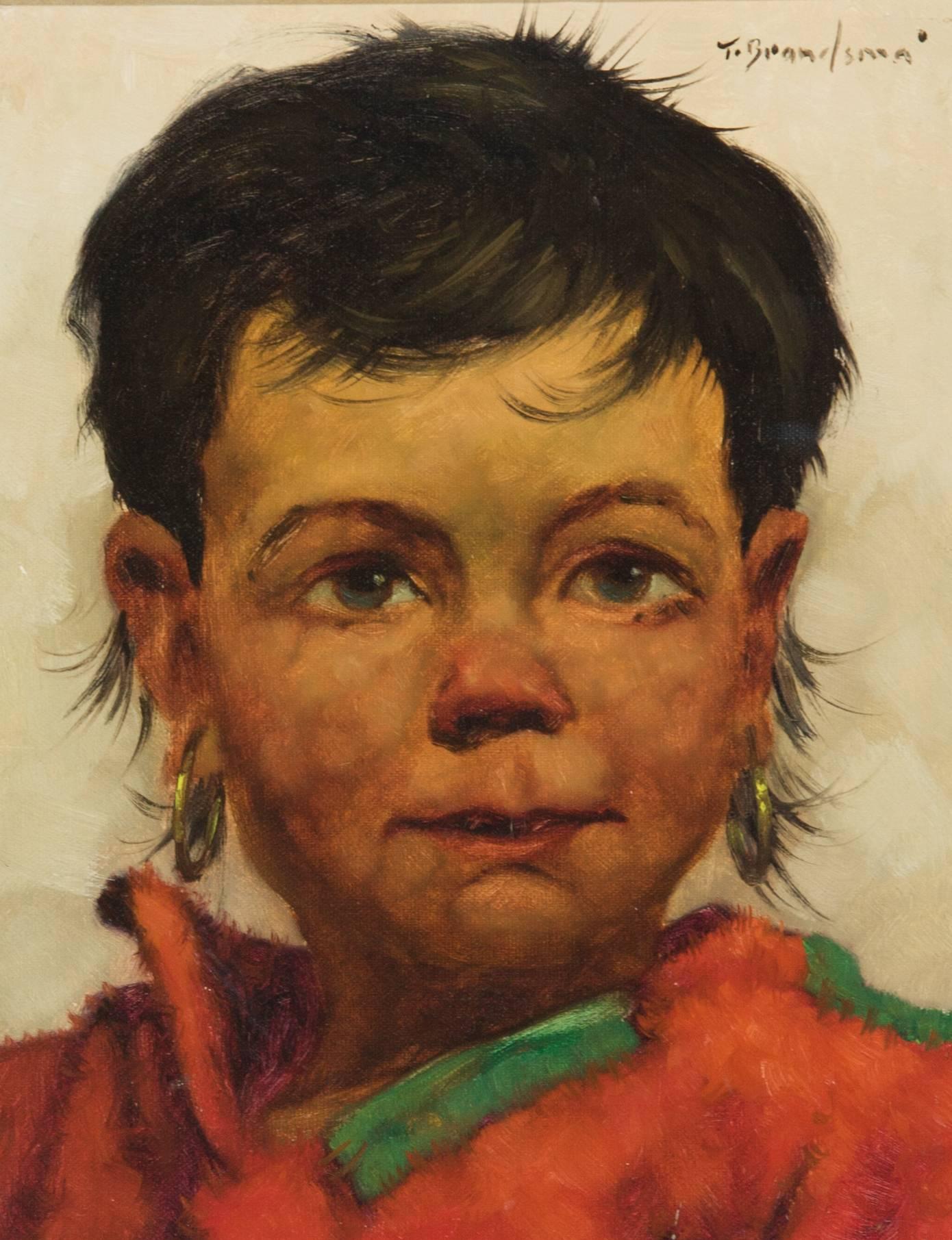 Jeanne Brandsma (1902-1992) - A Pair of Belgian Oils, Portraits of Children 2