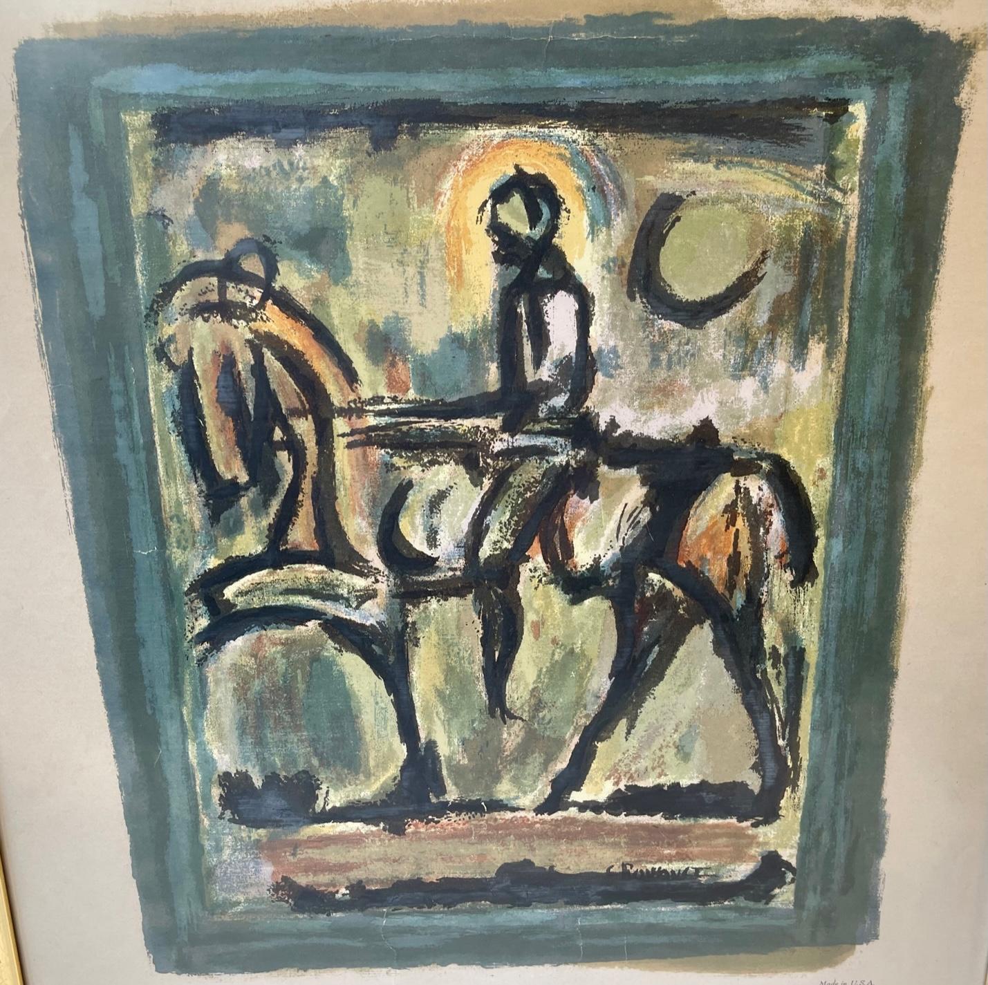 Américain Jeanne D' Arc par Georges Rouault - Impression lithographique en couleur, années 1940, New York en vente