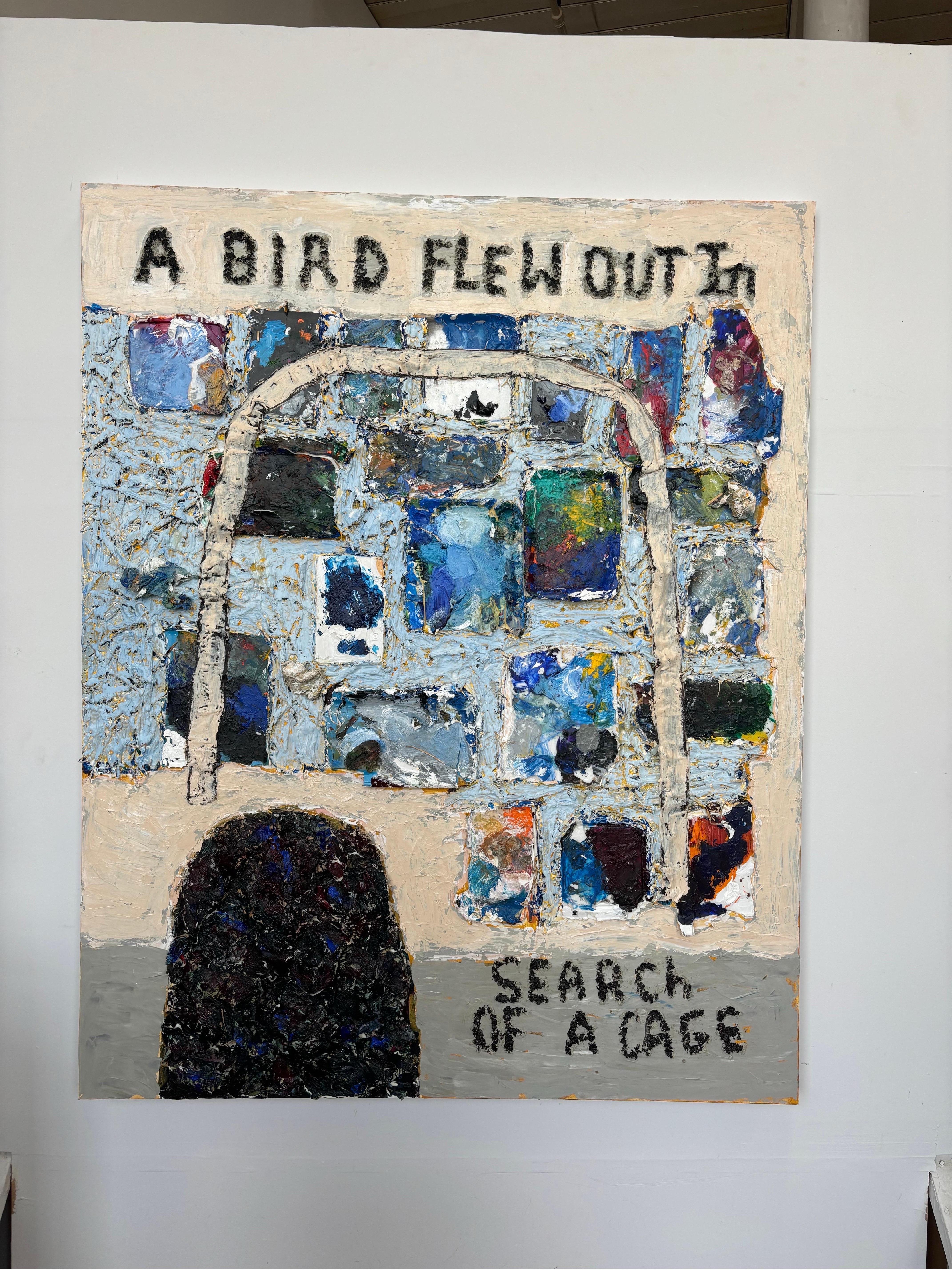 A  Bird Flew Out In Search of a Cage - Mixed Media Art by Jeanne Gentry Keck