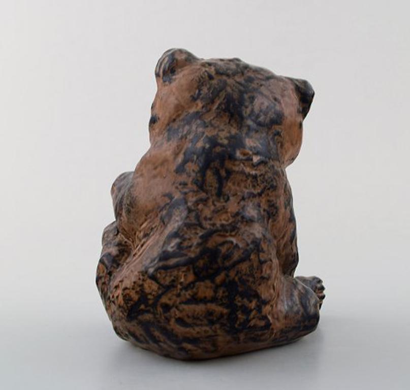 Scandinavian Modern Jeanne Grut for Royal Copenhagen Aluminia Faience, Sitting Bear Cub