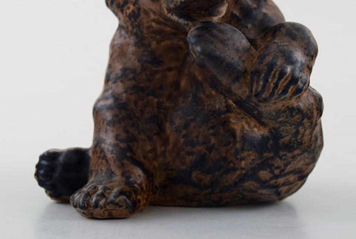 Jeanne Grut for Royal Copenhagen Aluminia Faience, Sitting Bear Cub 1