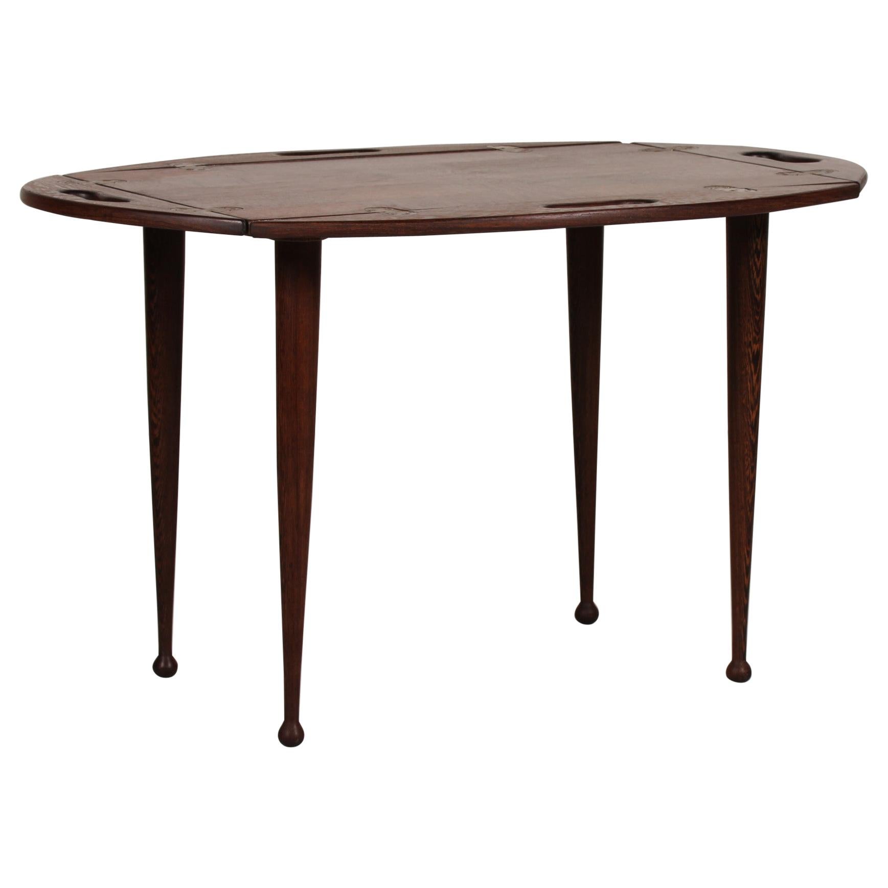 Jeanne Grut Style Butlers Tray of Wengé with Four Drumstick Legs Danish Modern For Sale