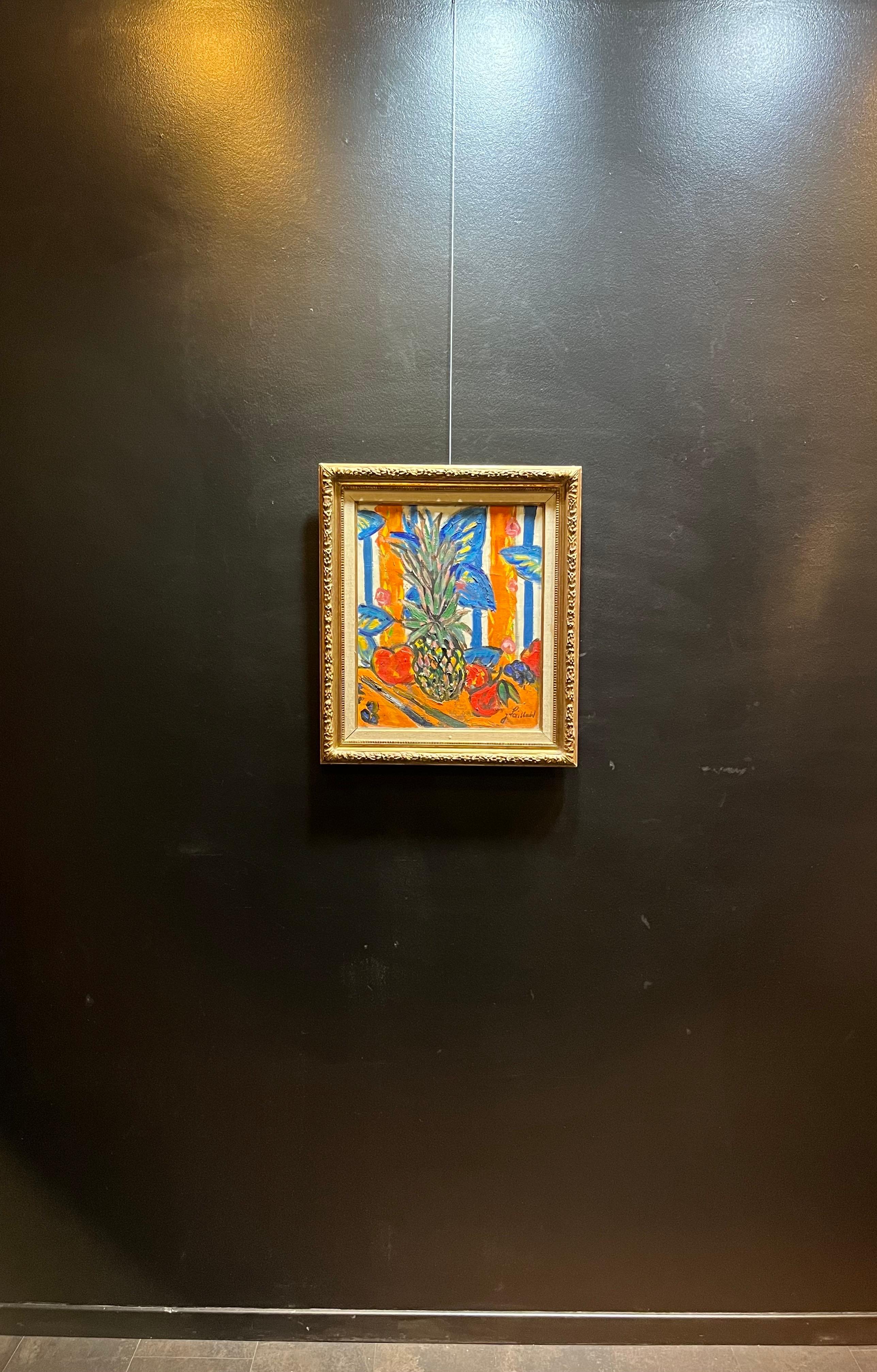 Ananas di Jeanne Laillard - Olio su tela 38x46cm in vendita 6
