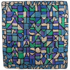 Sciarpa di seta Jeanne Lanvin e Castillo Le lettere in blu e viola