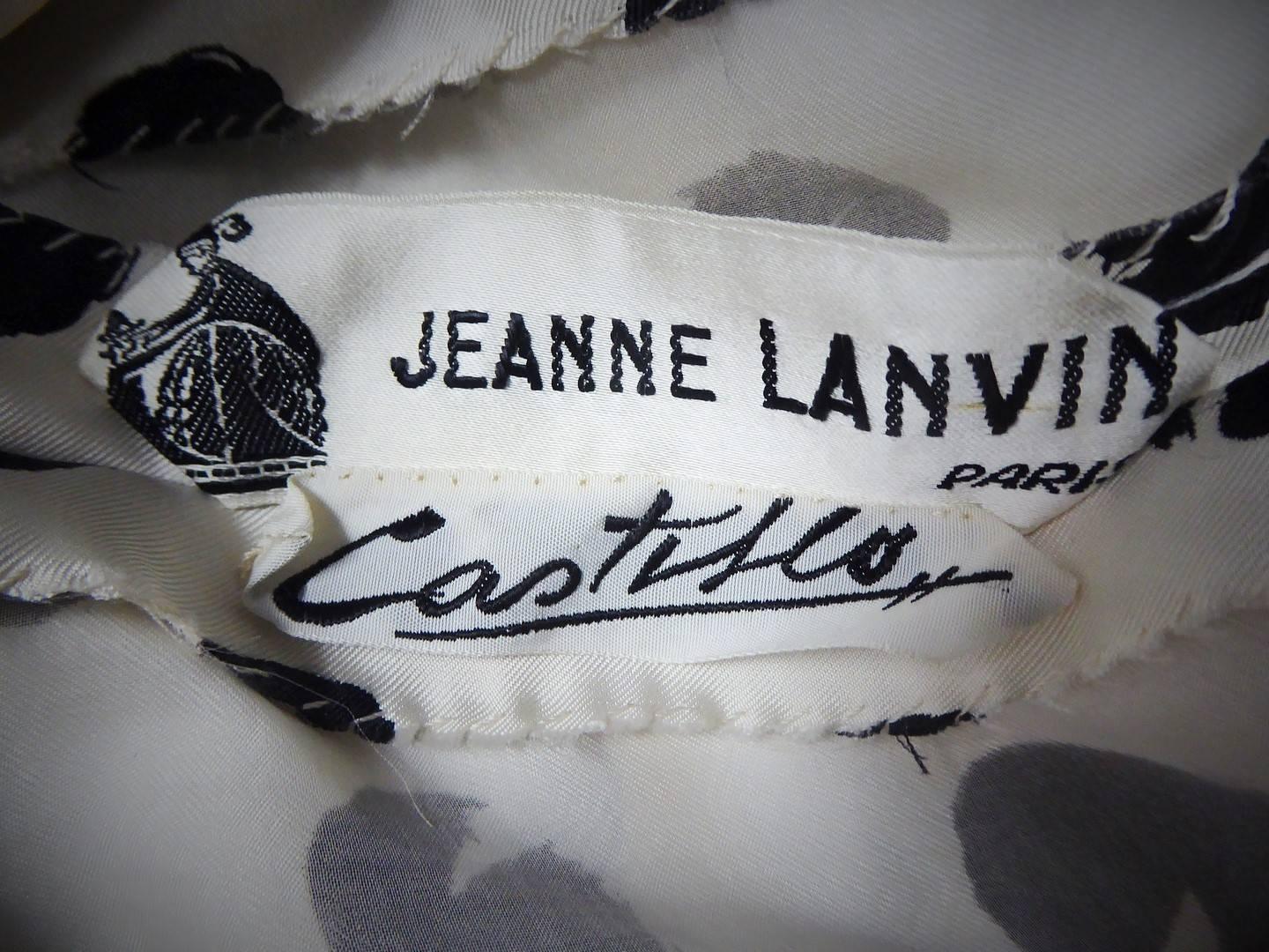 A Jeanne Lanvin Castillo Couture Printed Silk Dress - French Circa 1960 For Sale 4