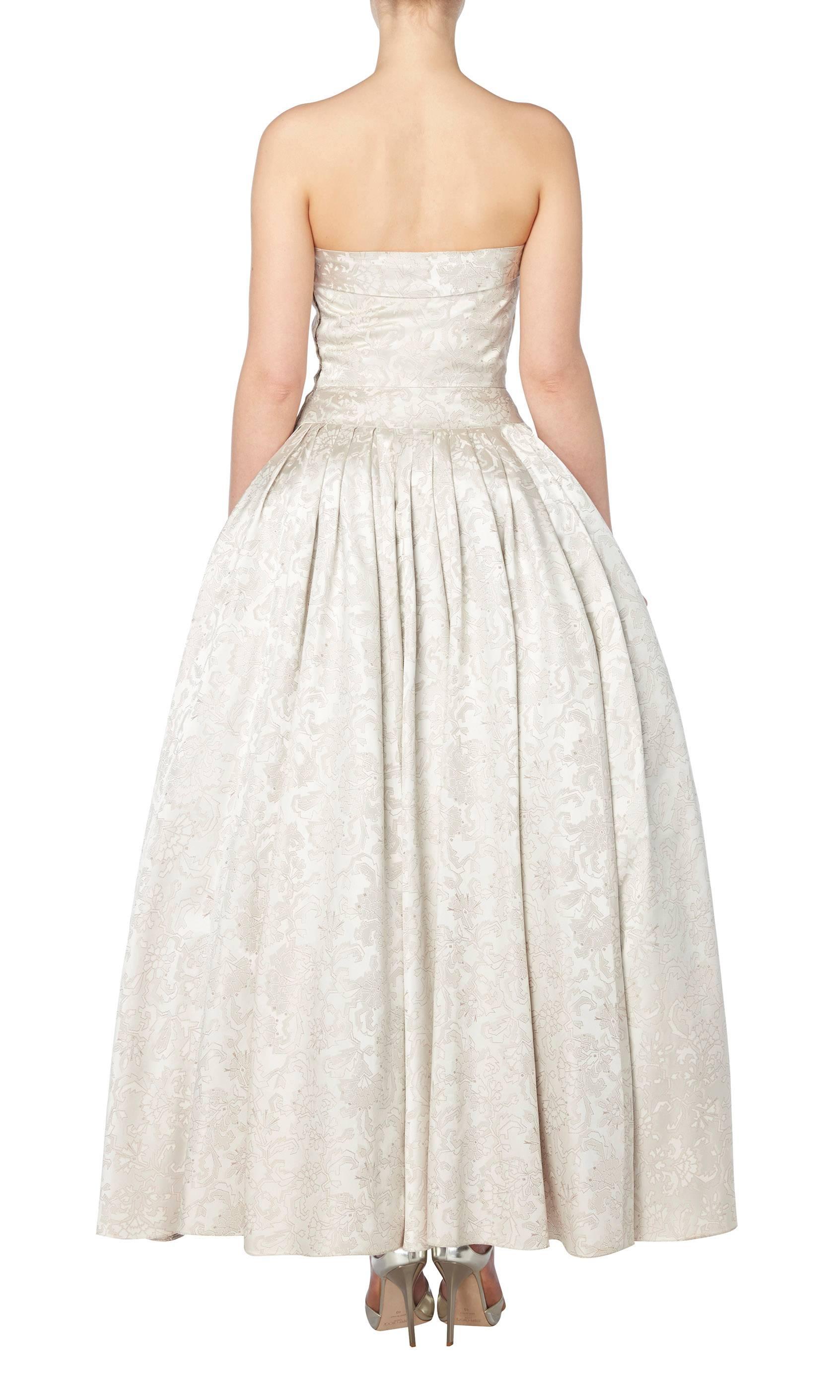 Beige Jeanne Lanvin haute couture silver gown, Spring/Summer 1948 For Sale