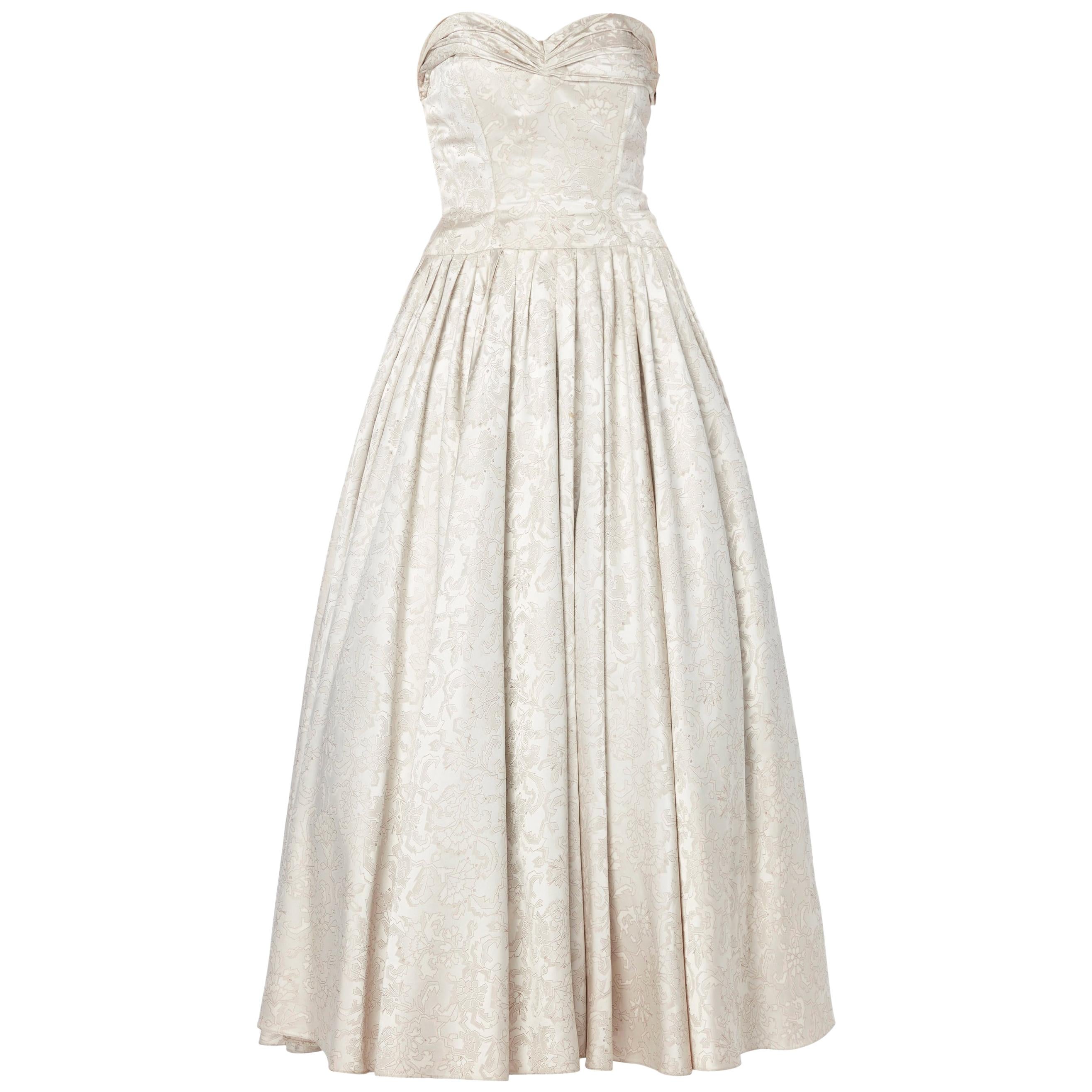 Jeanne Lanvin haute couture silver gown, Spring/Summer 1948 For Sale