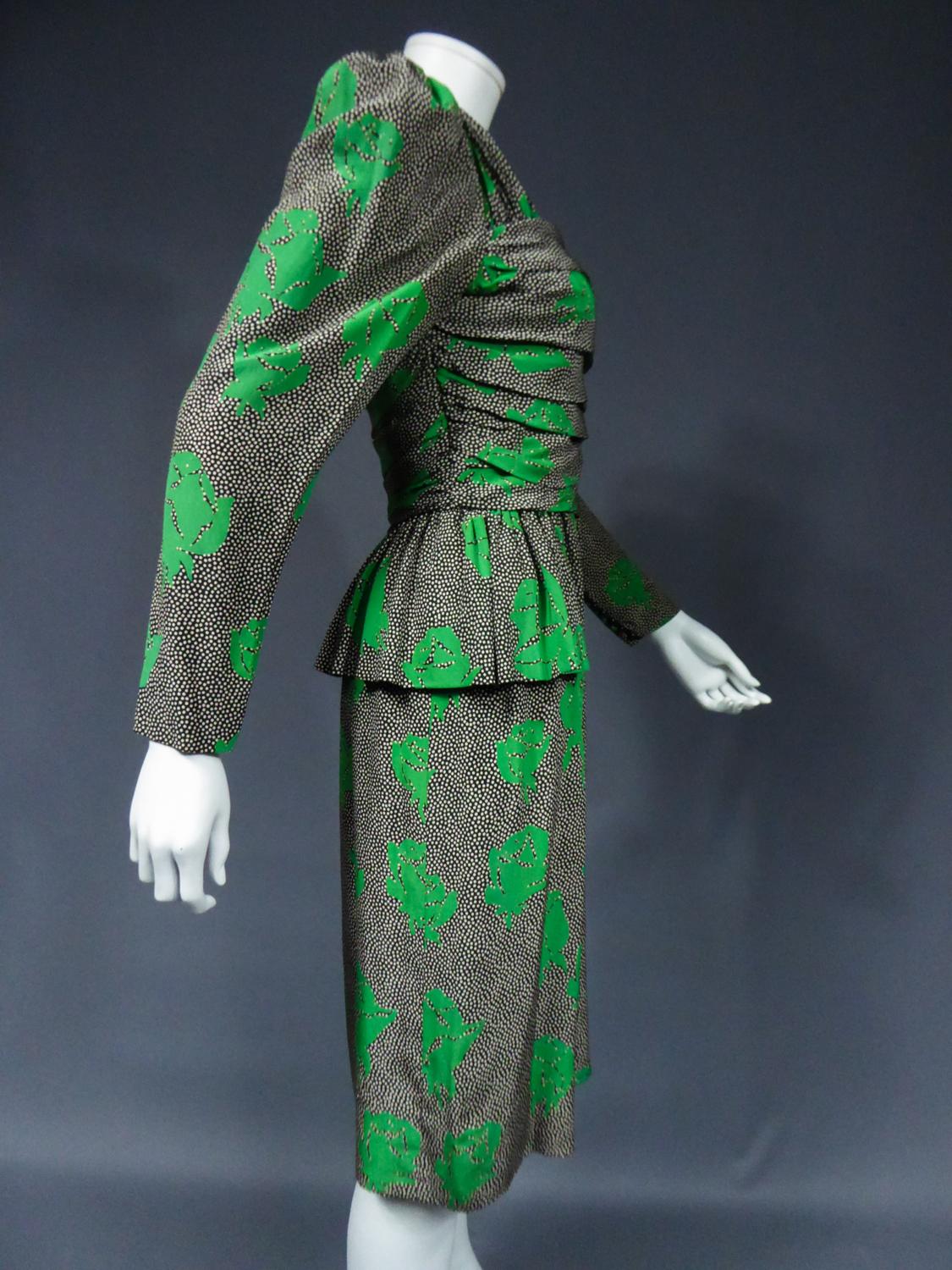 Jeanne Lanvin / Jules-François Grahay Haute Couture Cocktail Dress Circa 1980 6