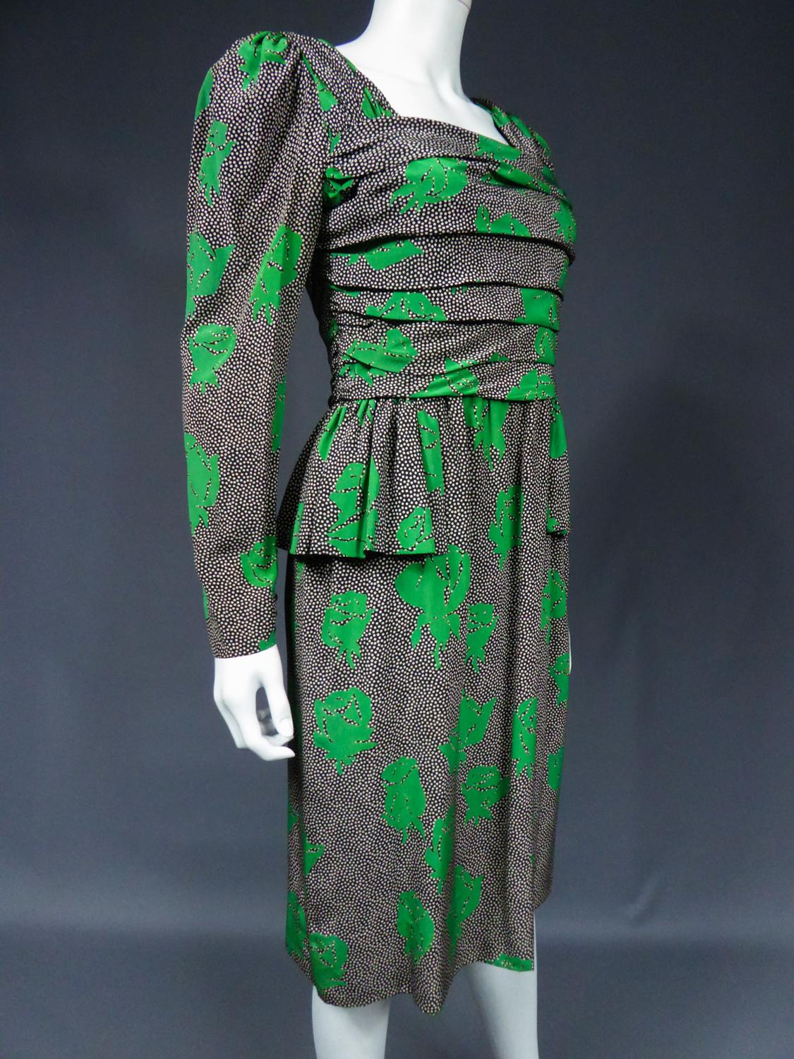 Jeanne Lanvin / Jules-François Grahay Haute Couture Cocktail Dress Circa 1980 3