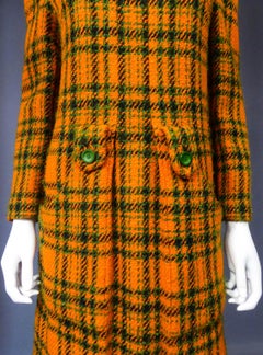 A Jeanne Lanvin Mini Dress Demi Couture in Scottish Tartan Circa 1968/1970