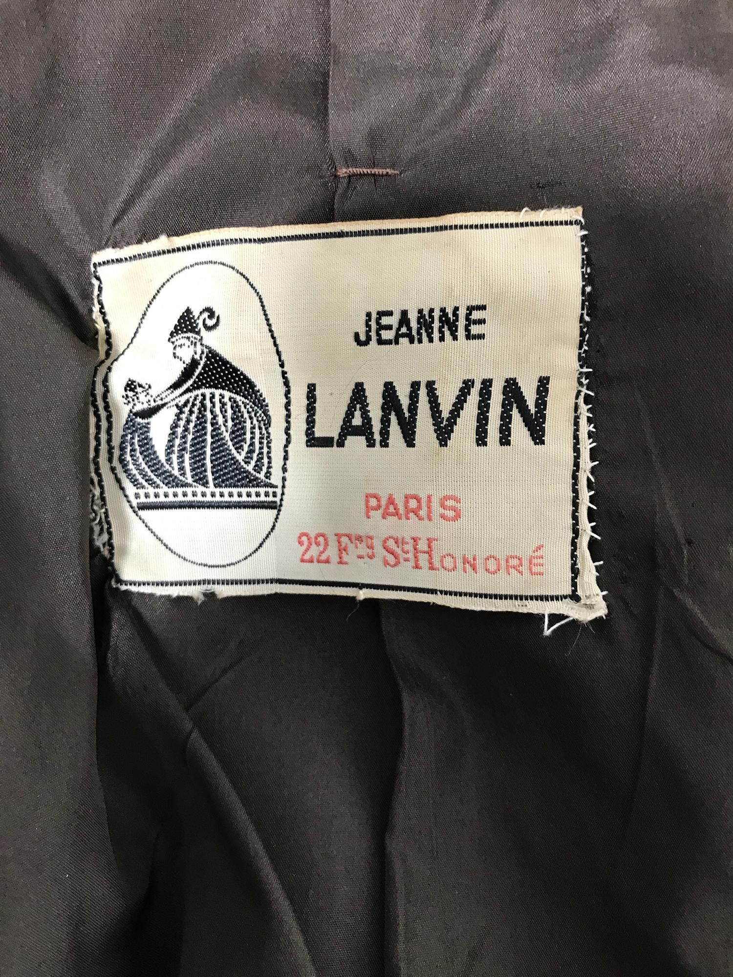 Jeanne Lanvin Numbered Couture Early 1960s Blue Tweed Skirt Suit  For Sale 5