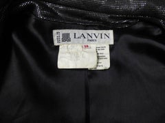 Jeanne Lanvin Vintage 1980s Black Acetate Jacket with Silver Pellets