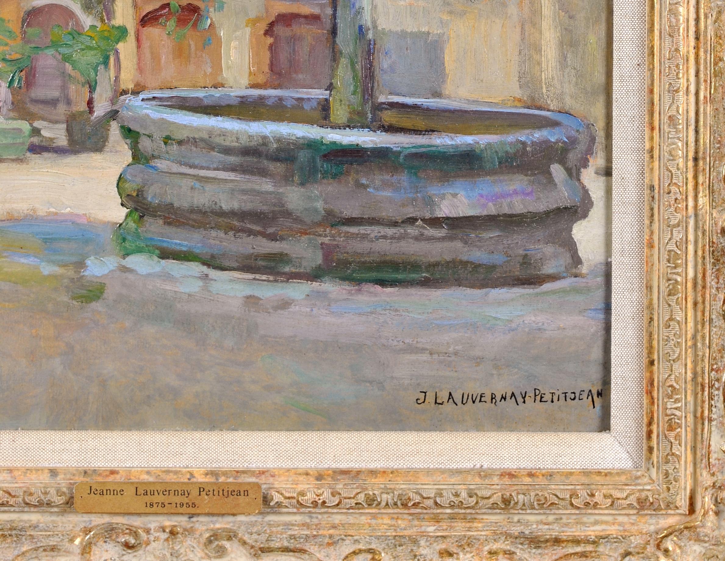 Le Puits - Paysage impressionniste français du 20e siècle en vente 3