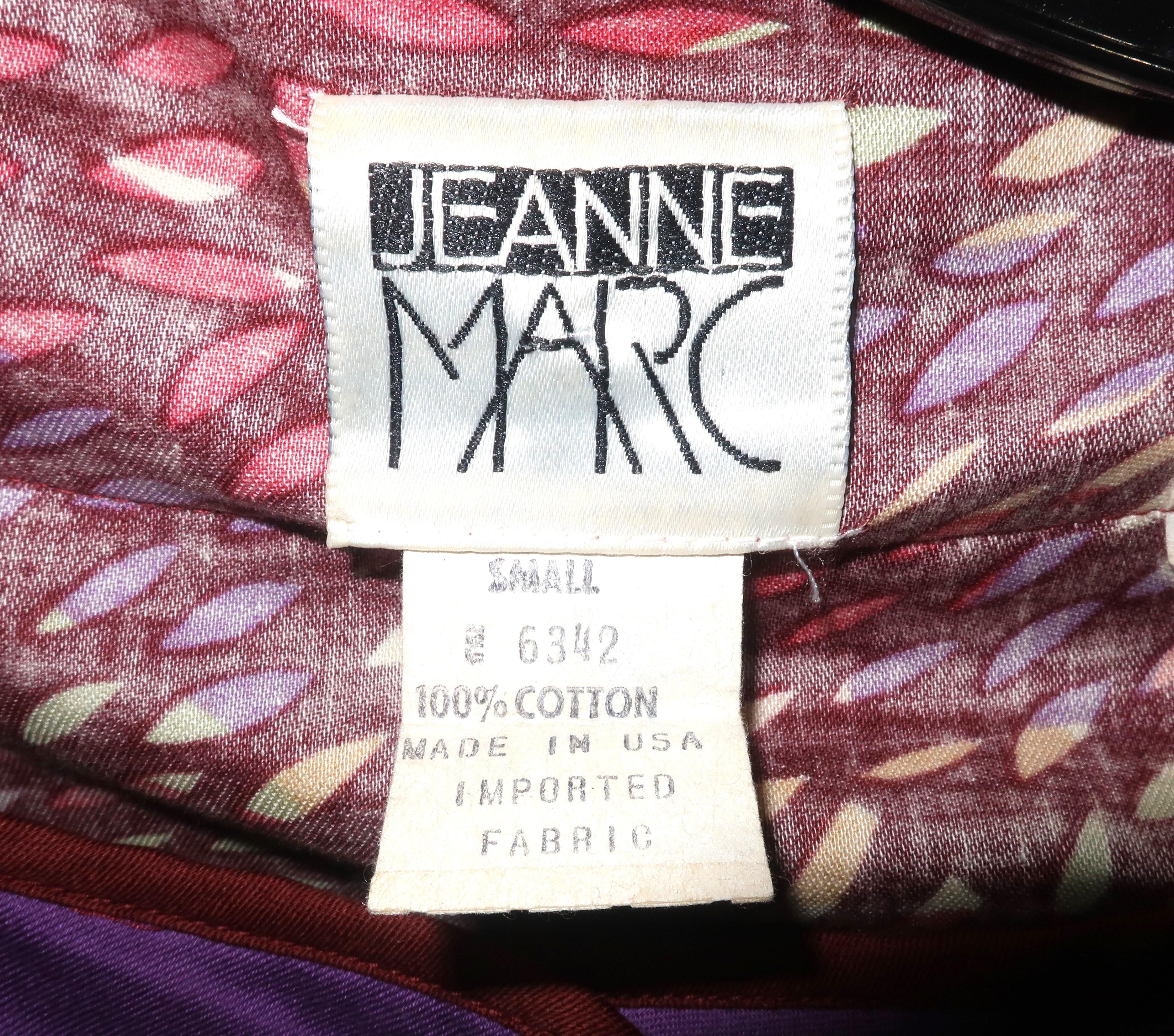 JEANNE MARC Cotton Two Piece Bird Print Dress, 1980's For Sale 10